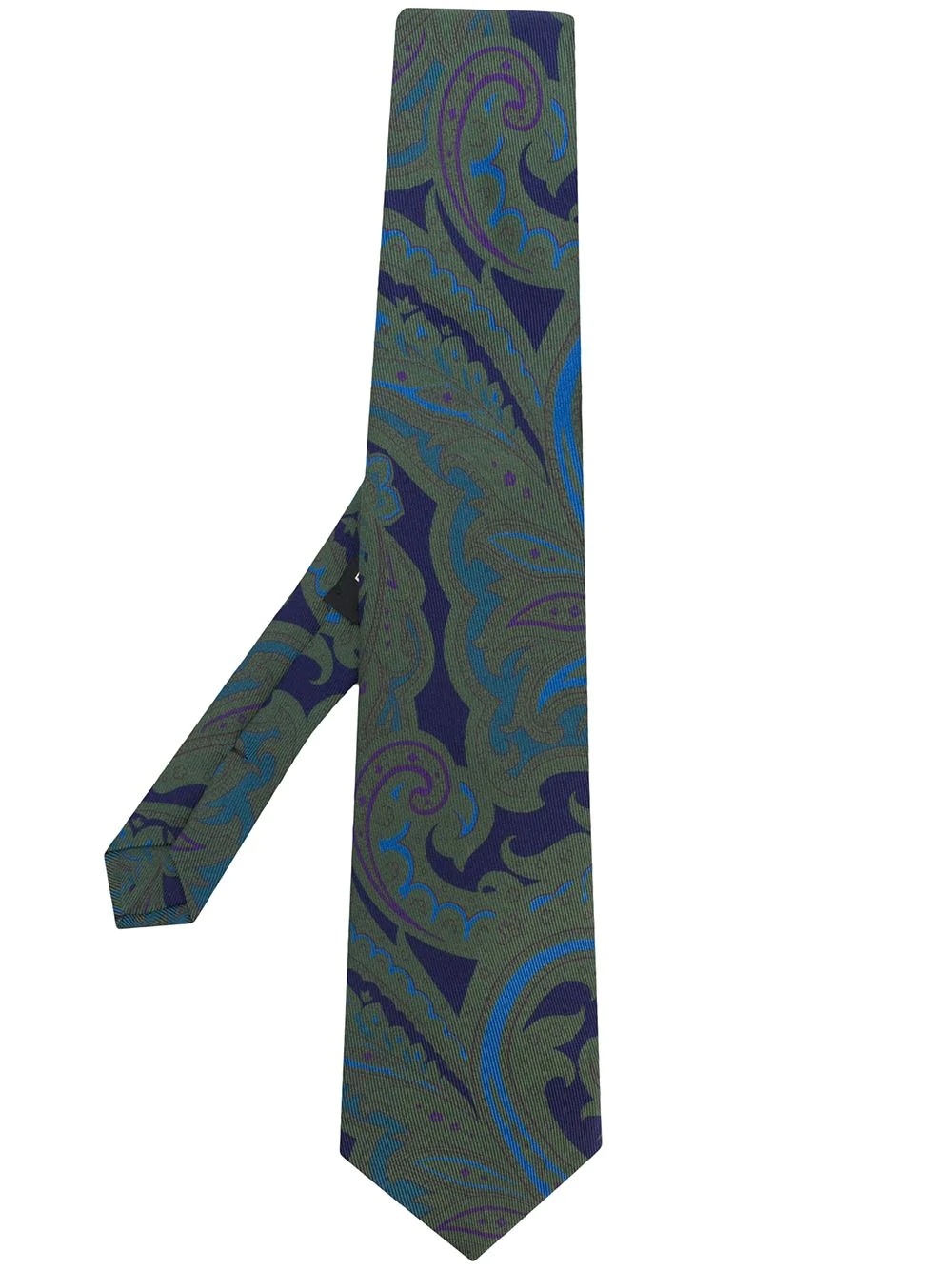 paisley-print silk tie - 1