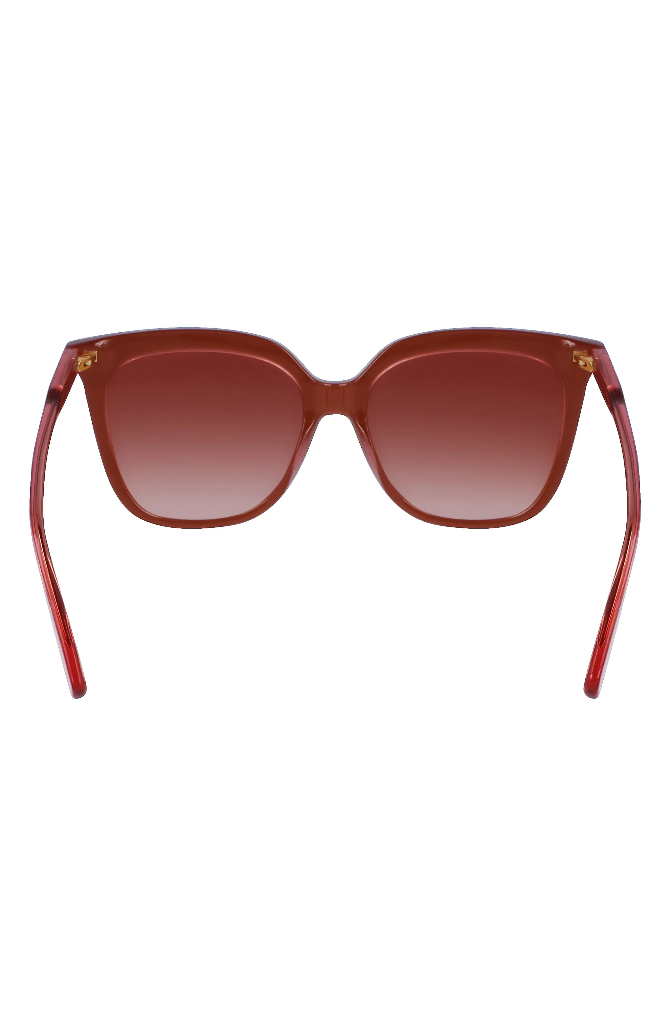 53mm Rectangular Sunglasses in Brown/Rose - 5