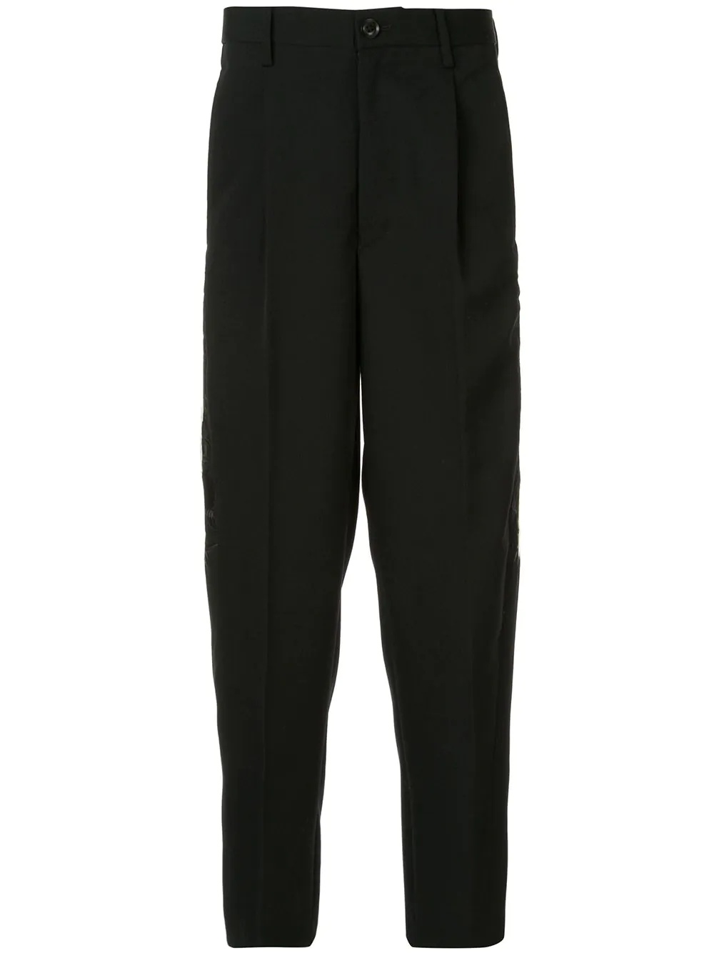 contrast-panel tailored trousers - 1