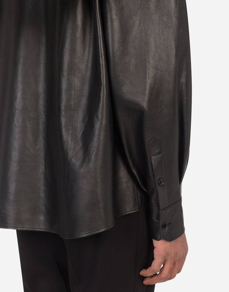 Satin leather shirt - 4