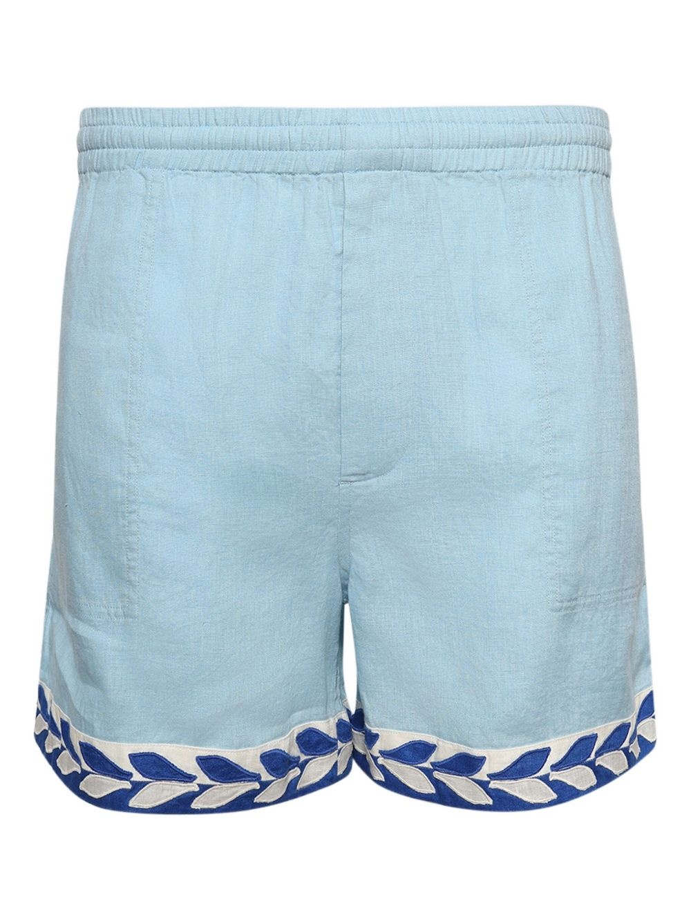 Seedling leaf-embroidered elasticated shorts - 1