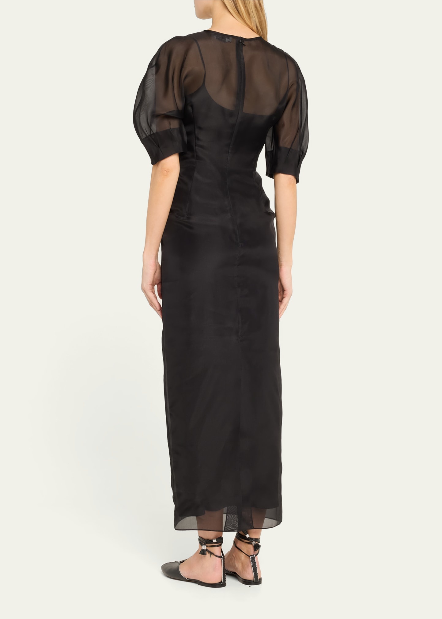 Coretta Sheer Organza Midi Dress - 3