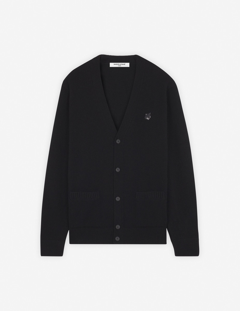 BOLD FOX HEAD PATCH REGULAR CARDIGAN IN LAMBSWOOL 1