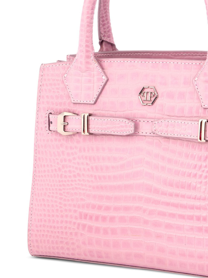 small crocodile-effect tote bag 4