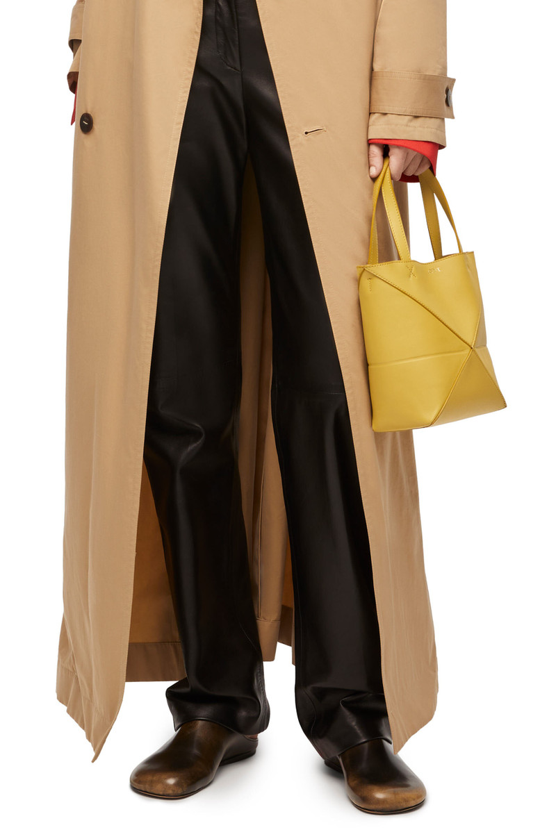 Loewe Mini Puzzle Fold Tote in shiny calfskin outlook