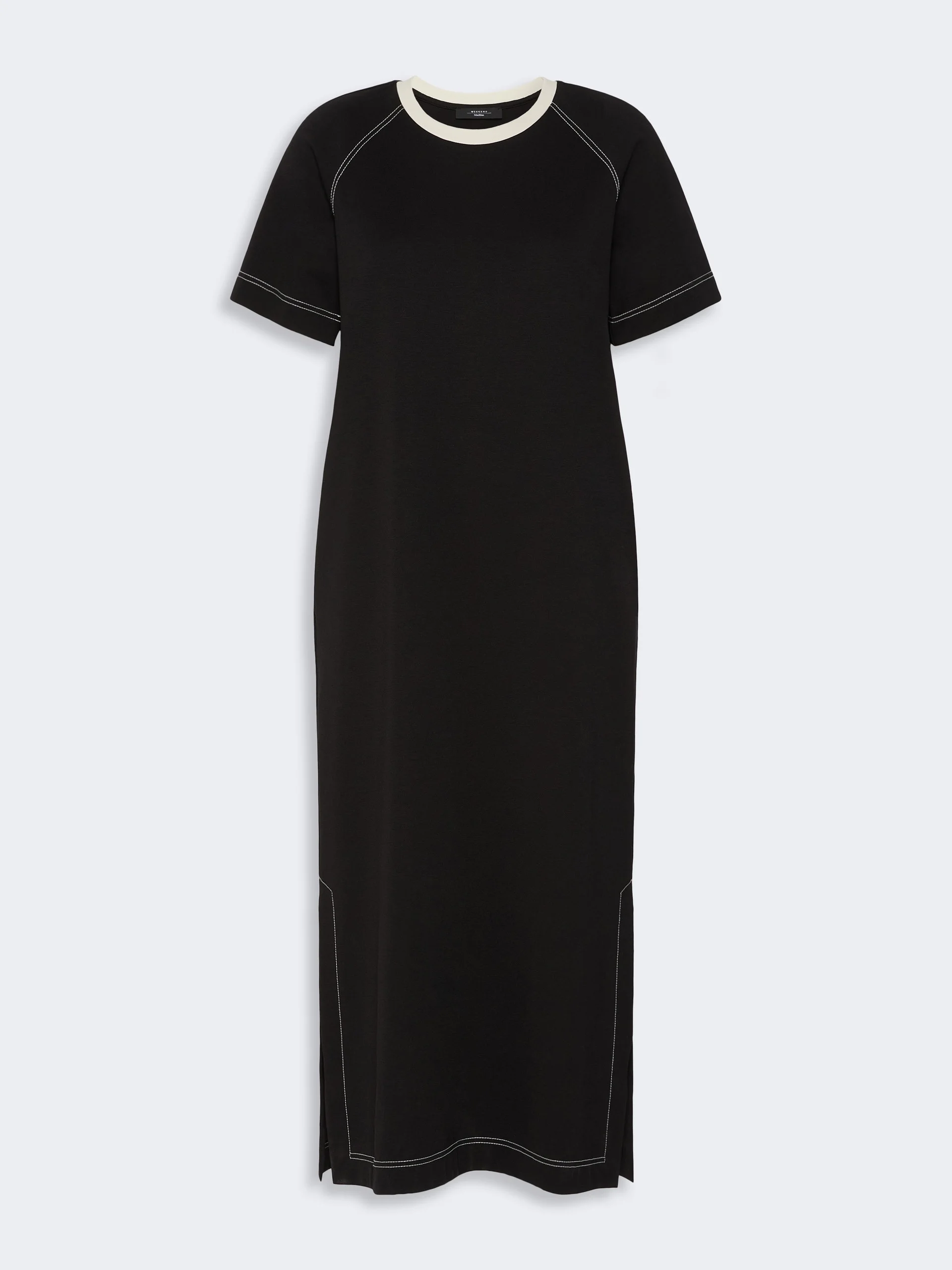 OSCURI Long cotton-blend jersey dress - BLACK - 1