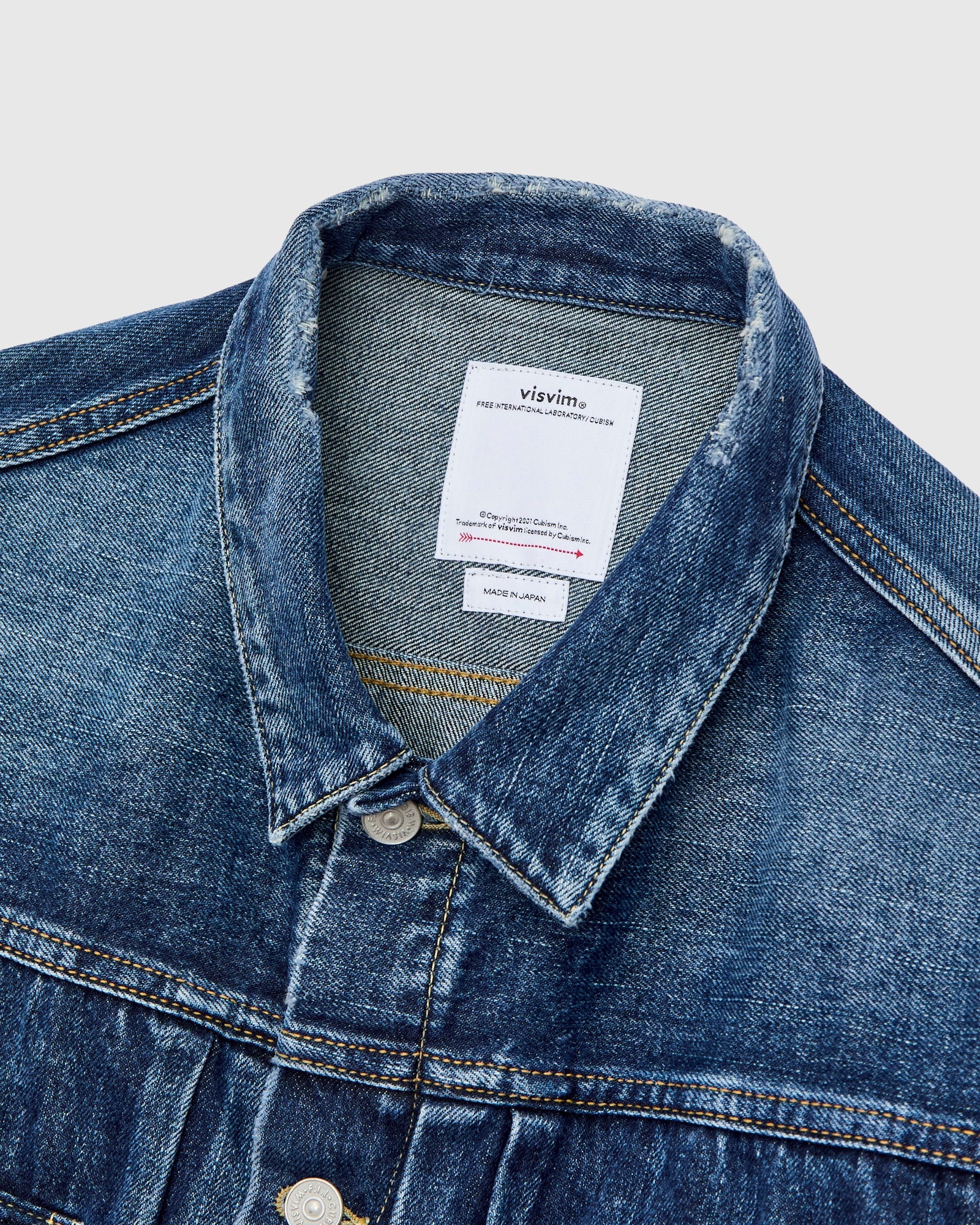 Social Sculpture 101X Damaged Denim JKT in 1010 Washed Indigo - 4