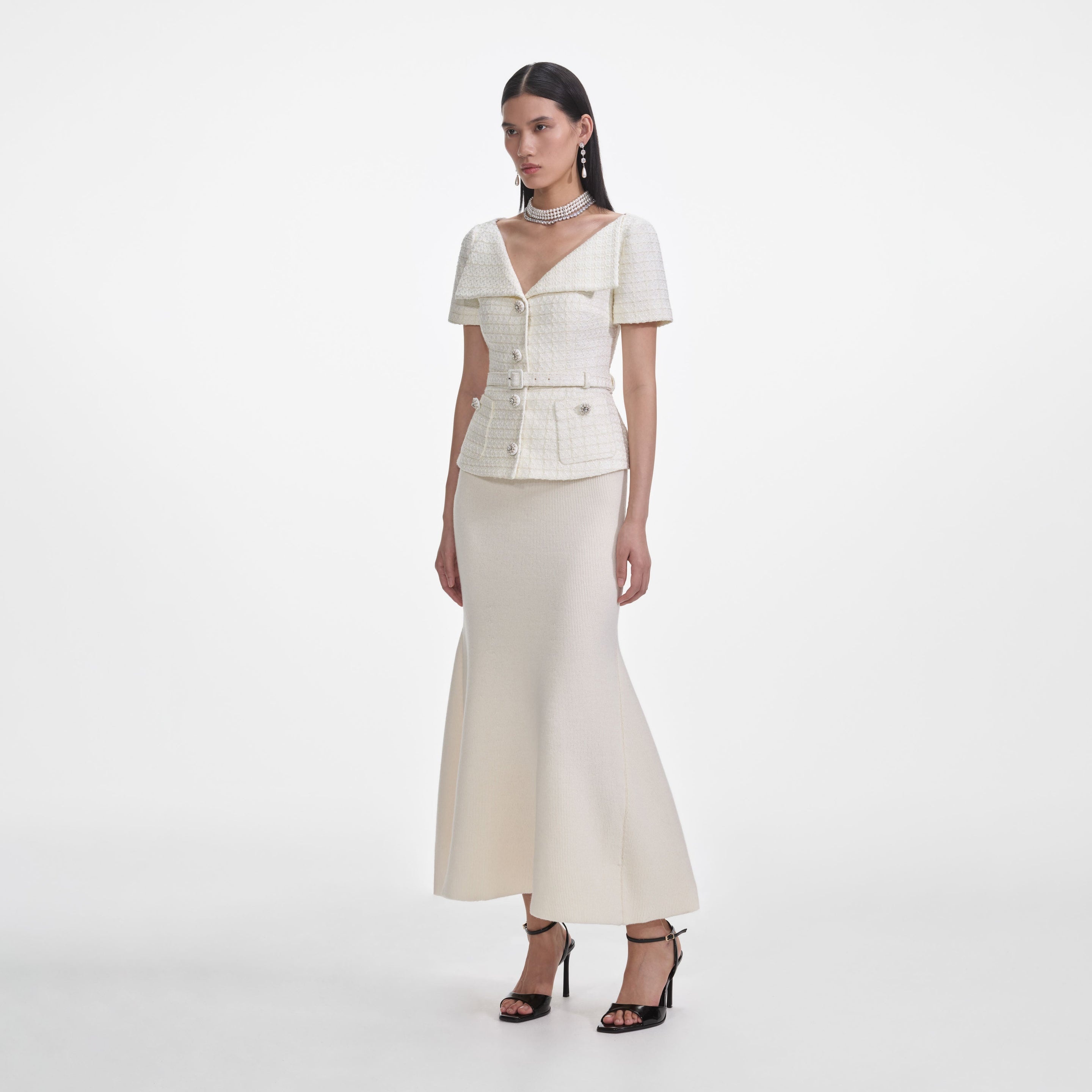 Cream Boucle Top - 2