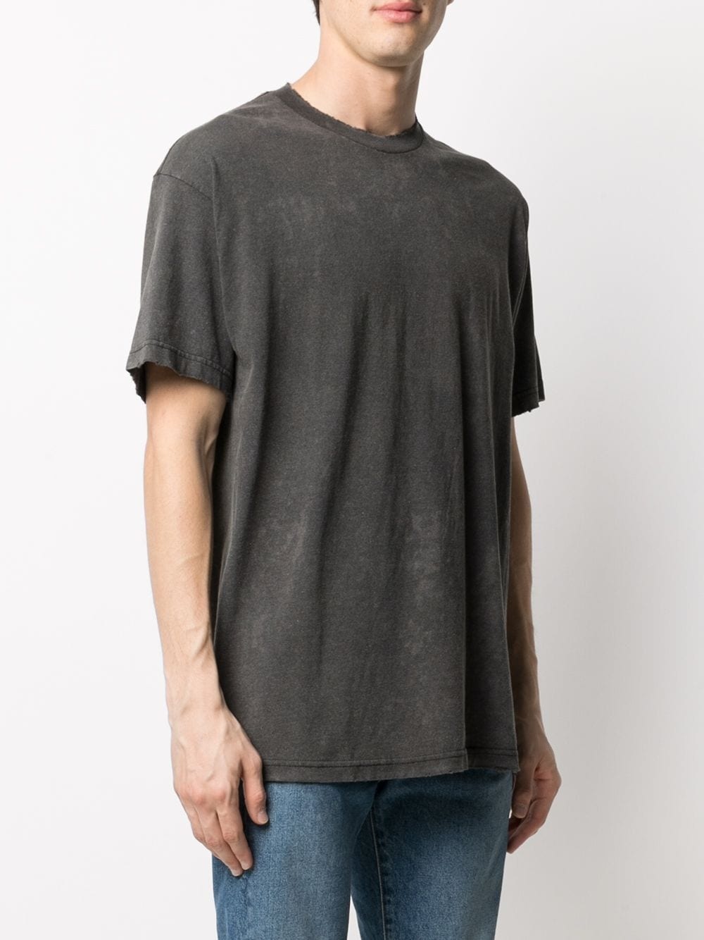 faded effect-cotton T-shirt - 3