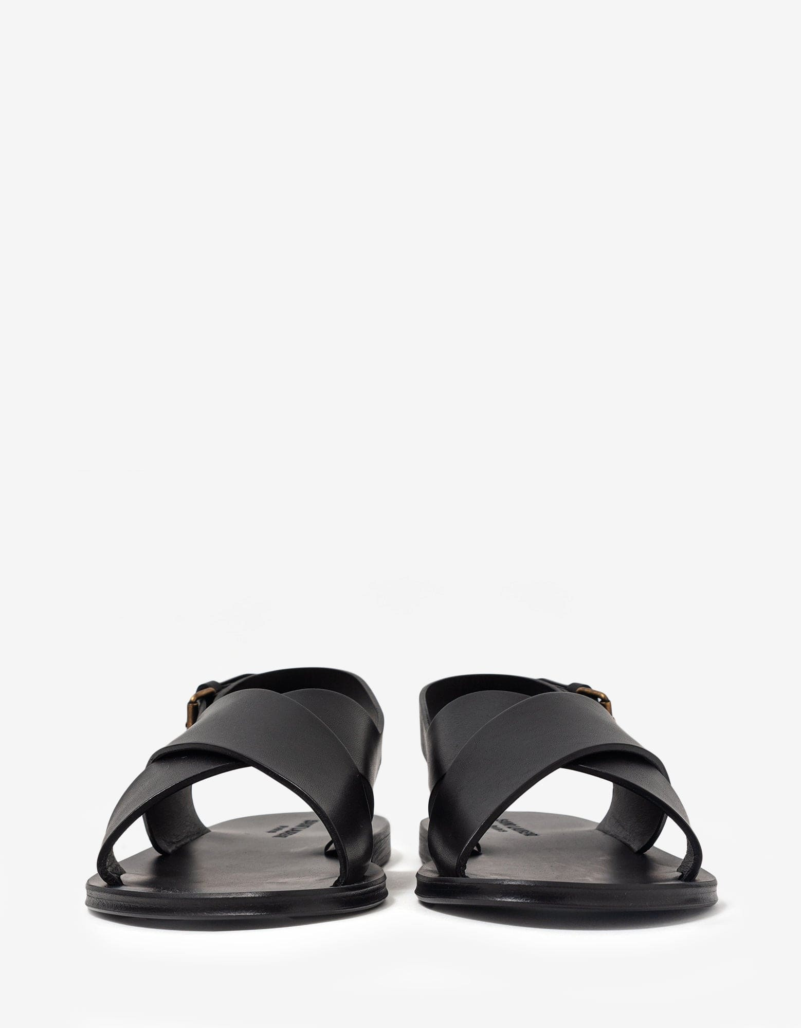 Saint Laurent Black Mojave Leather Sandals - 3