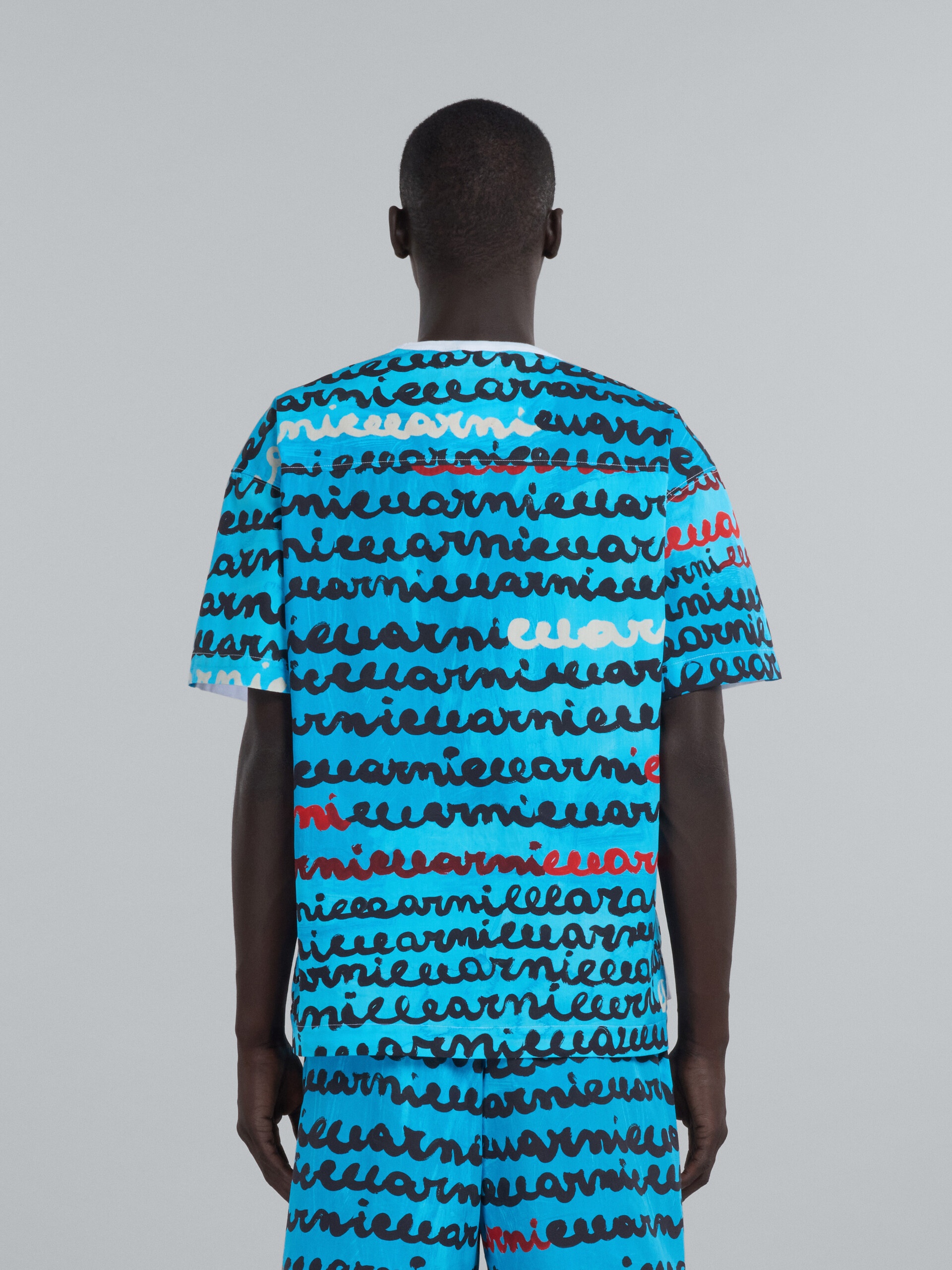 BIO COTTON JERSEY T-SHIRT WITH CONTRASTING BACK - 3