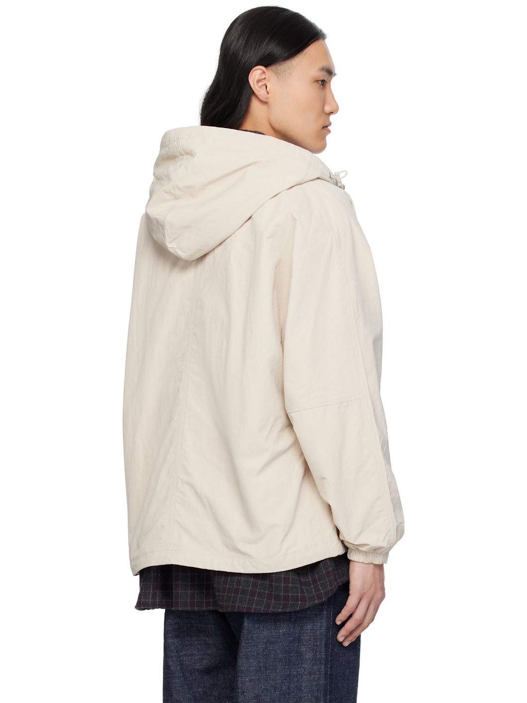 Beige Reversible Hooded Jacket - 3