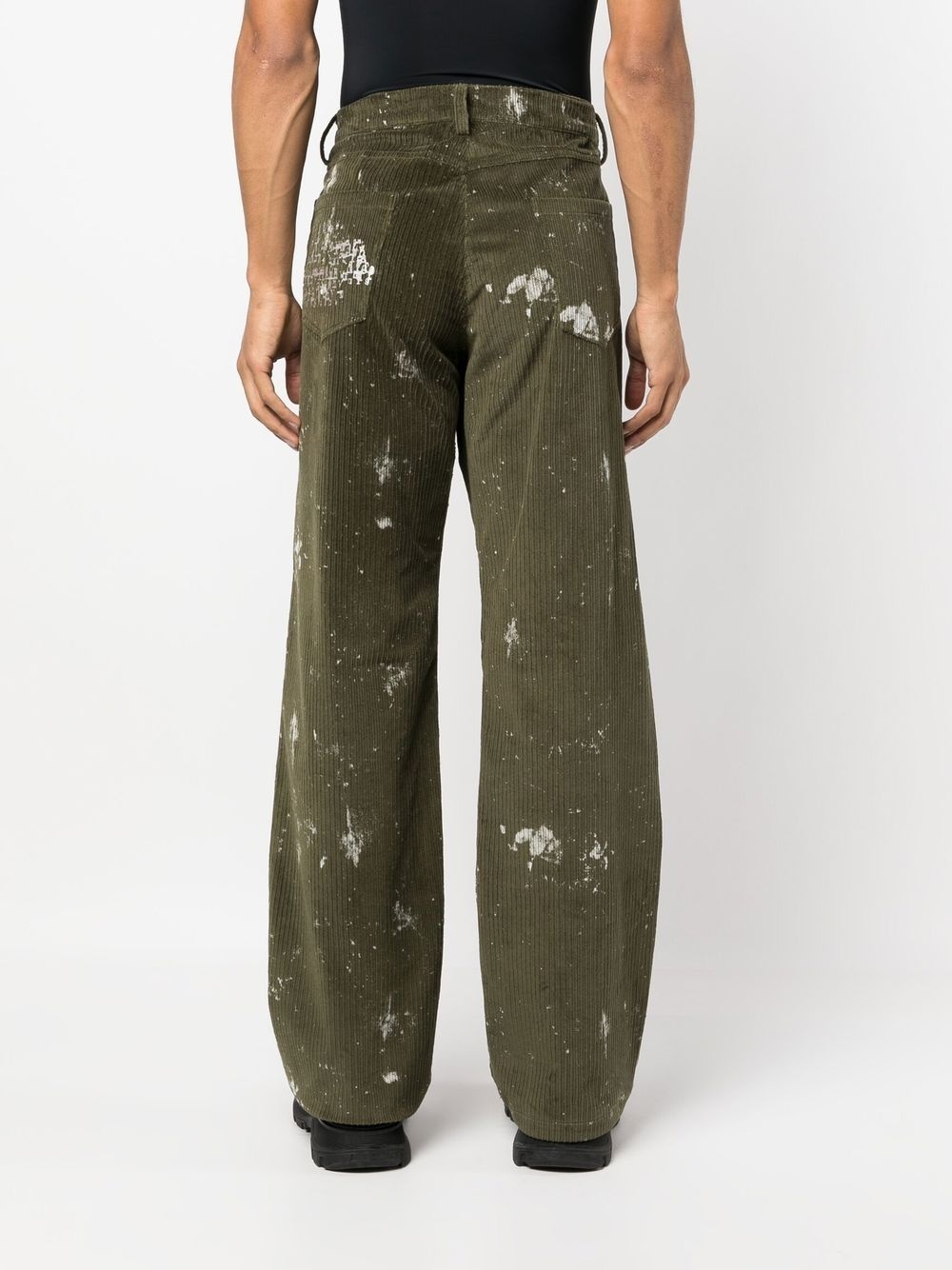 paint-splatter corduroy trousers - 4