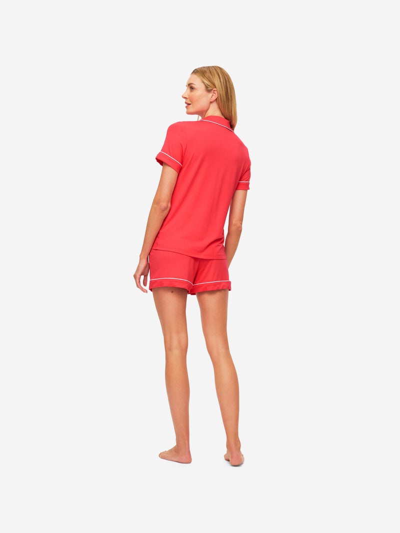 Women's Short Pyjamas Lara Micro Modal Stretch Watermelon Pink - 5