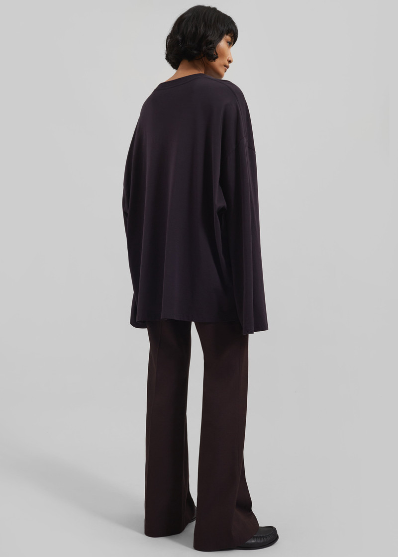 Rio Oversized Sleeve Tee - Dark Plum 8