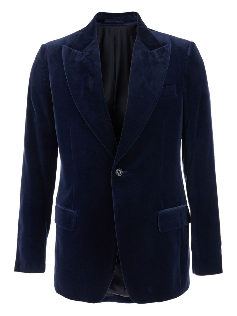velvet single-button blazer 1