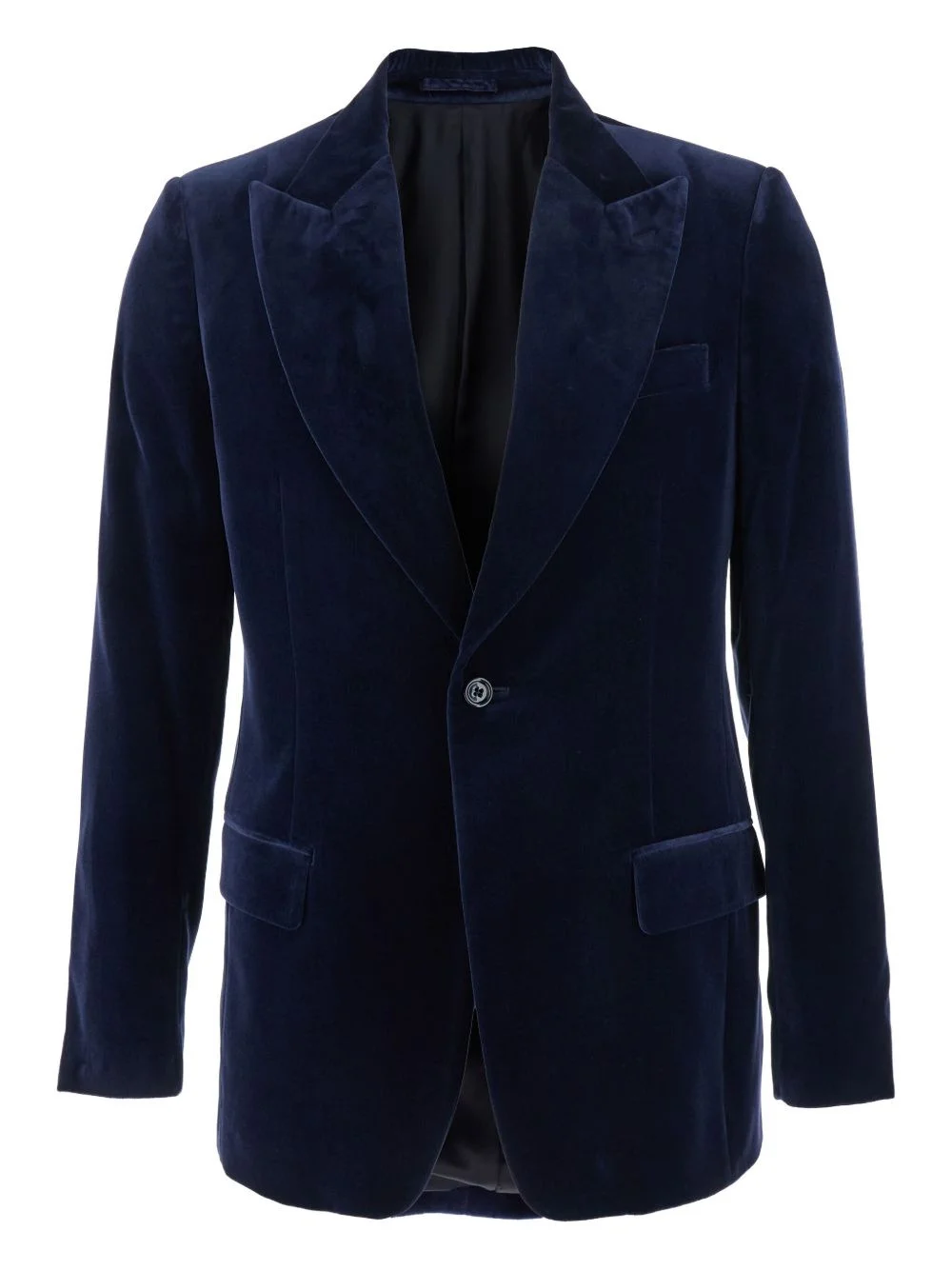 velvet single-button blazer - 1