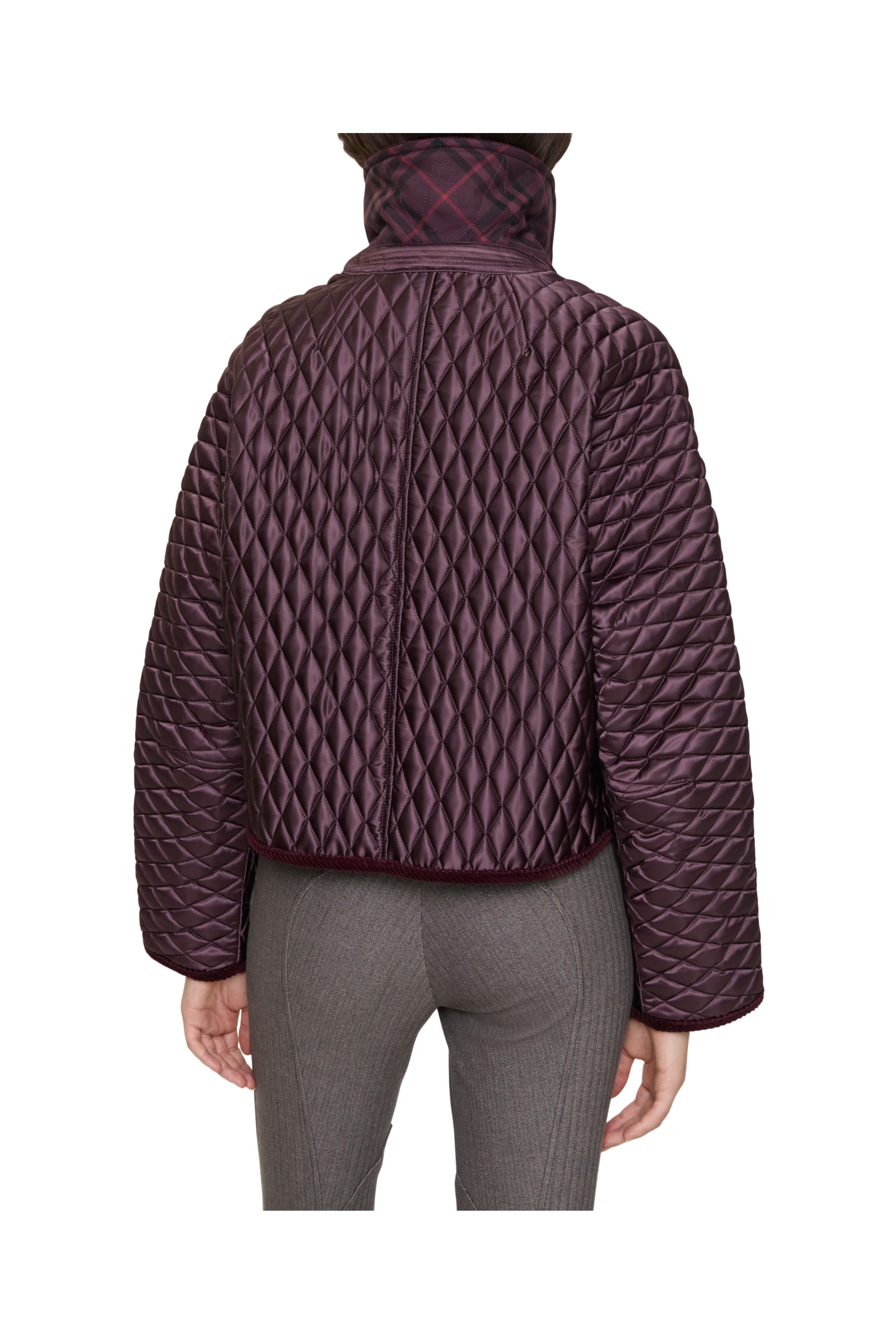 burberry Cropped Quilted Nylon Floriston Jacket in Mahogany Brown at Nordstrom - 4