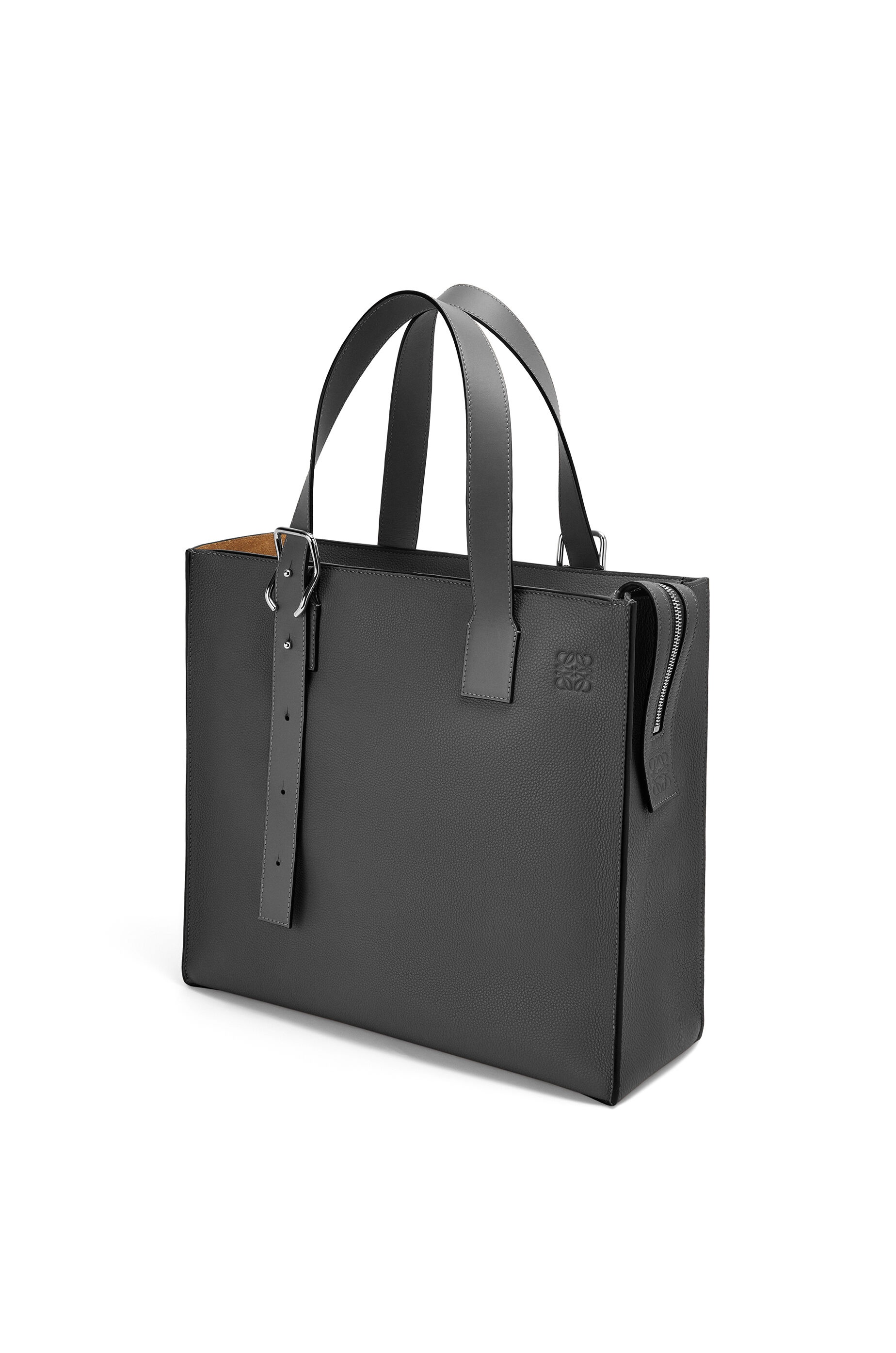 Buckle Zip Tote in soft grained calfskin - 2