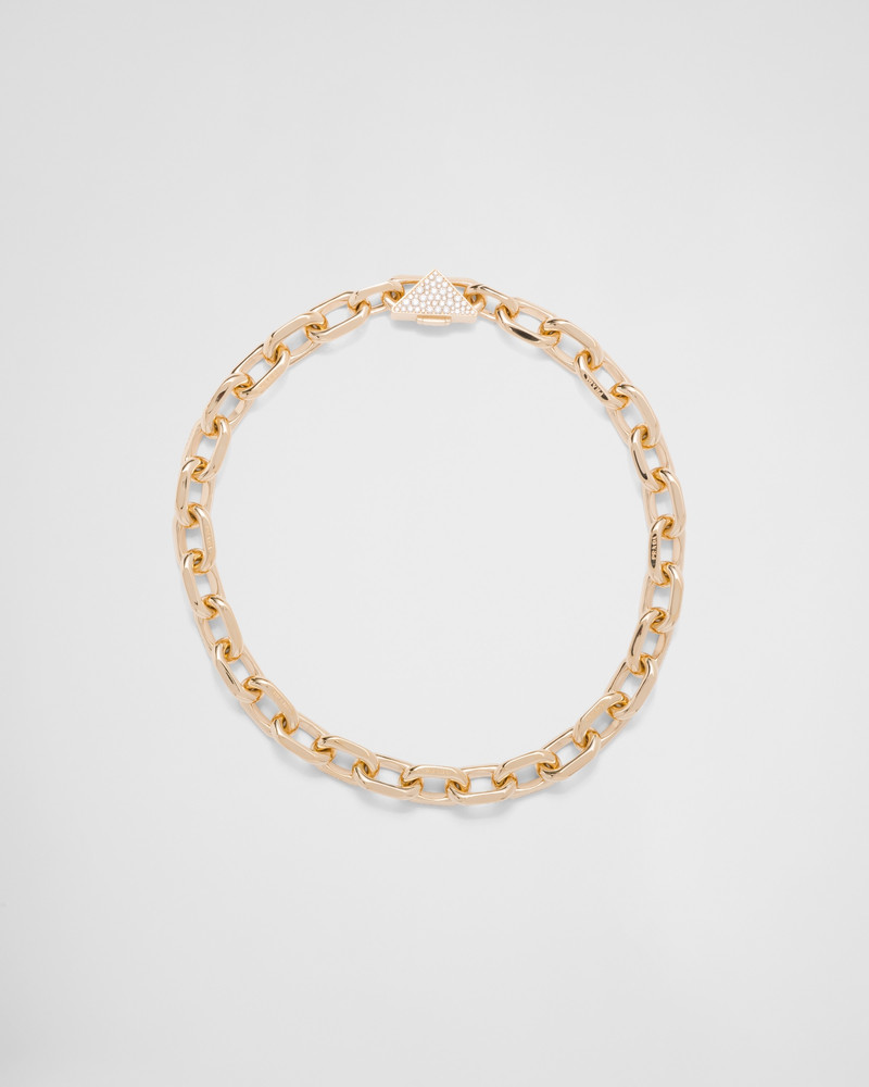 Eternal Gold chain necklace in yellow gold with diamonds 1
