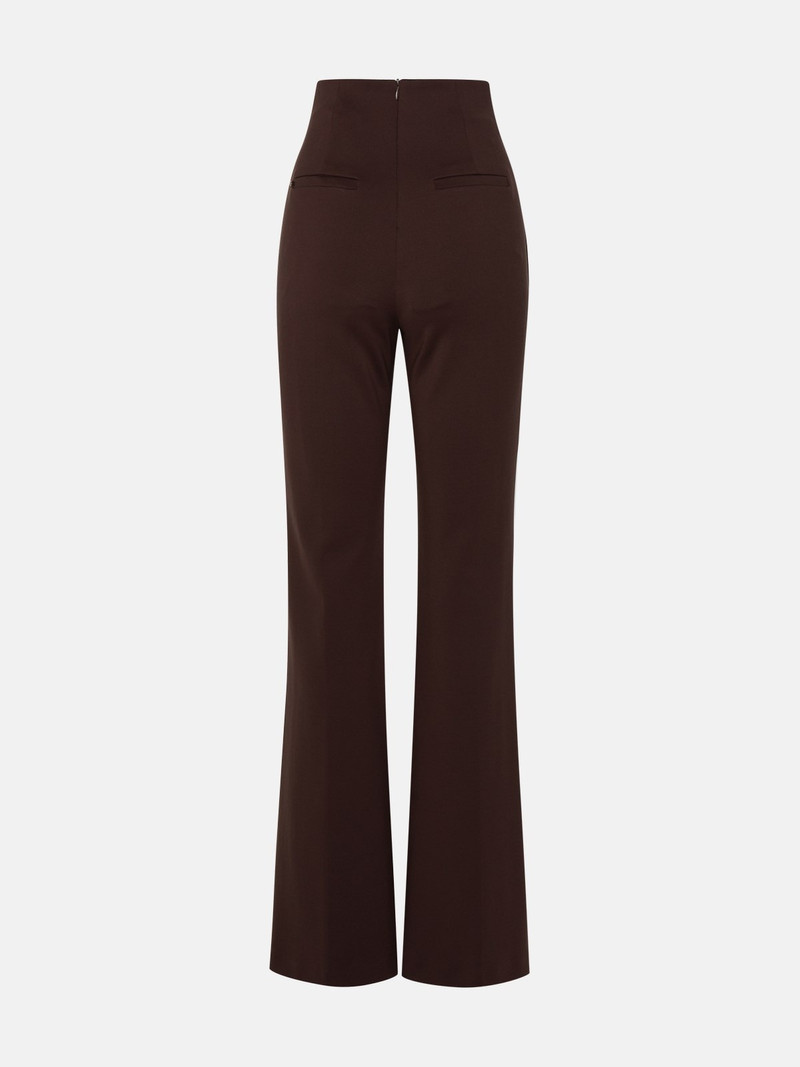 Sportmax BROWN POLYAMIDE TROUSERS outlook