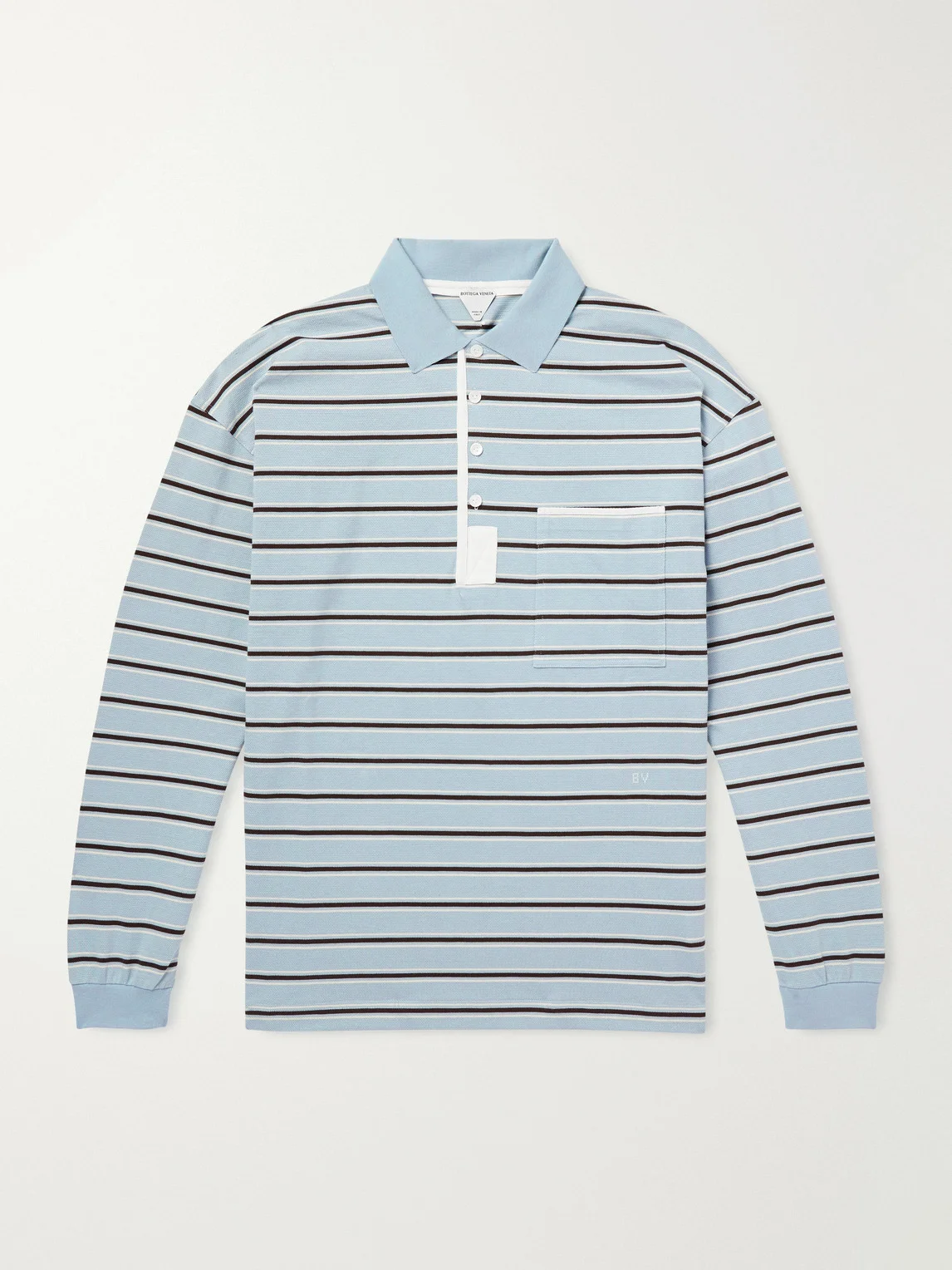 Striped Cotton-Piqué Polo Shirt - 1