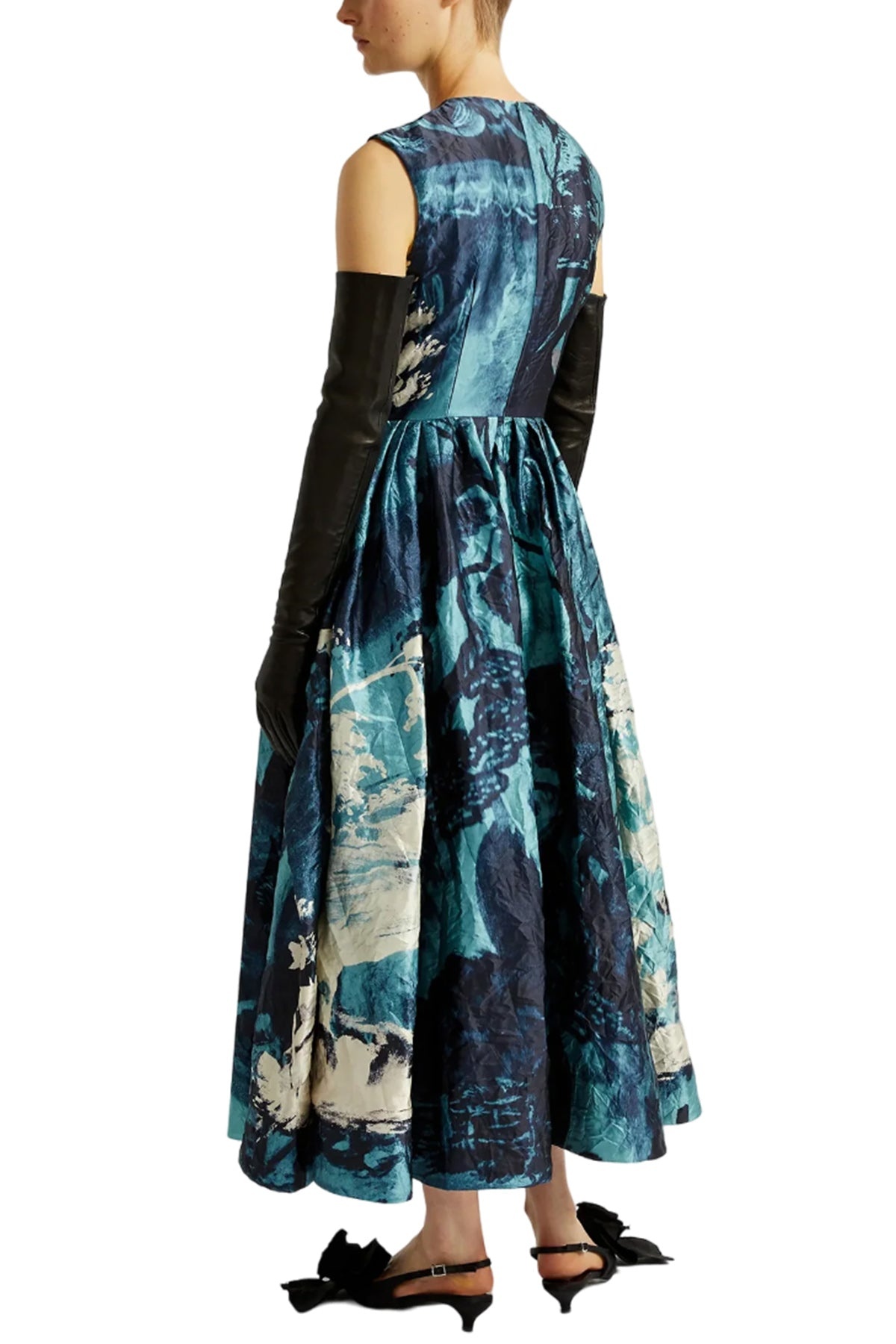 SLEEVELESS DRAPED MIDI DRESS - 3