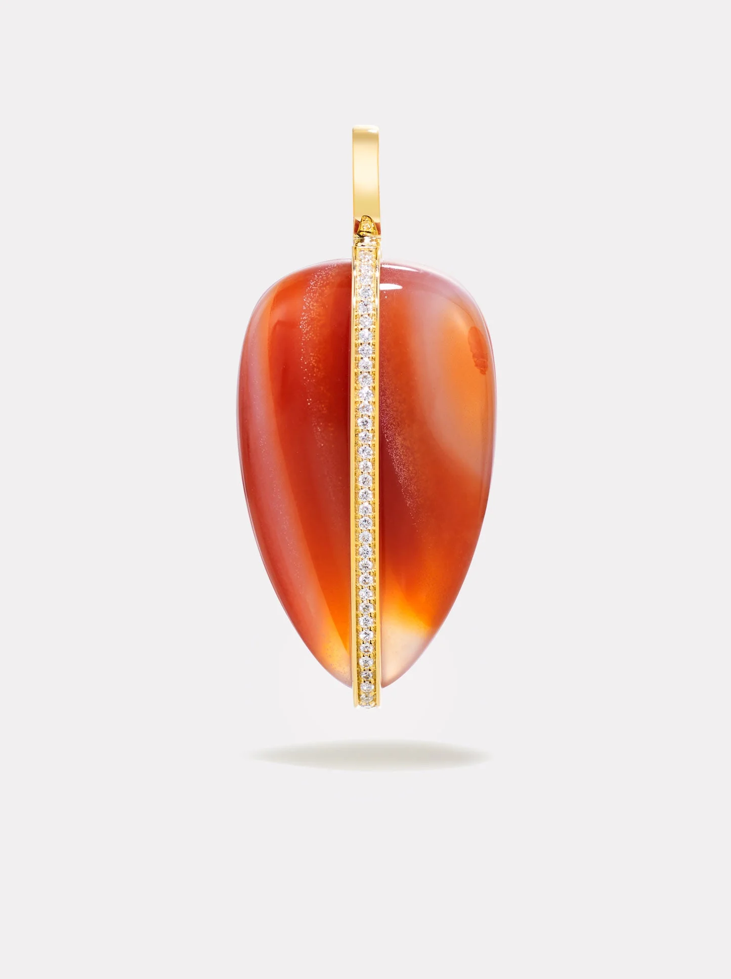 Large Diamond Pebble Pendant | Red Carnelian - 1