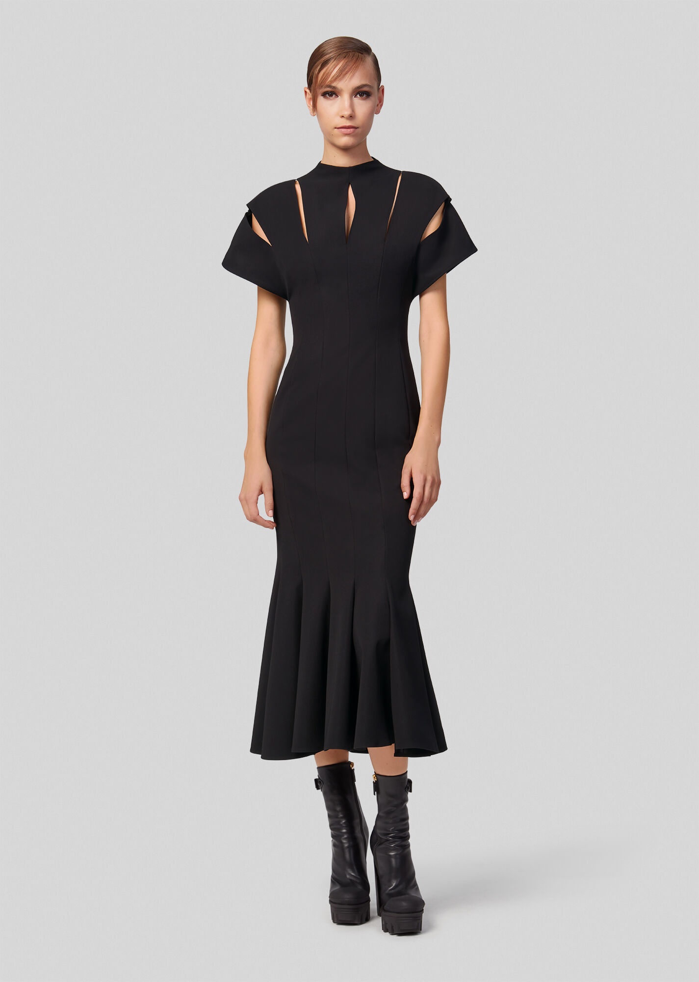 Midi Dress With Slashes - 2