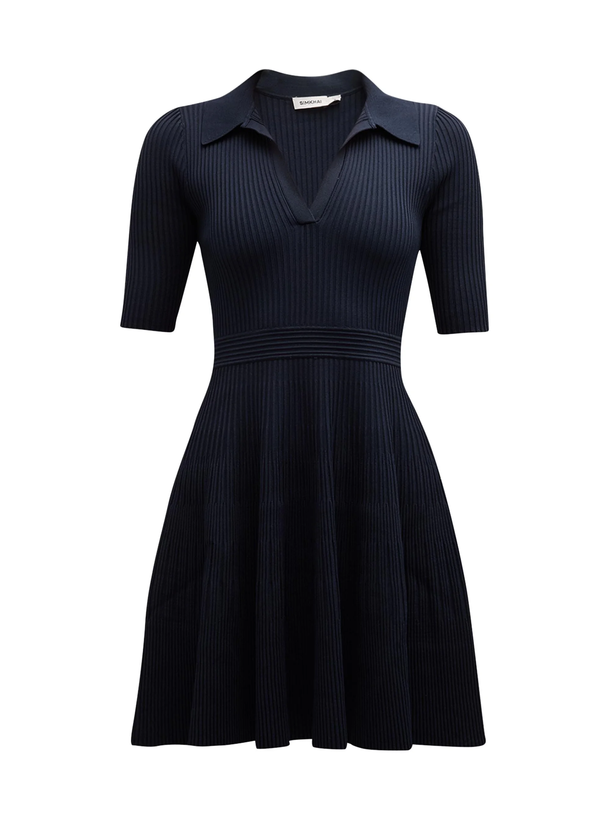 Women's Patricia Ribbed Polo Minidress - Blue - 1
