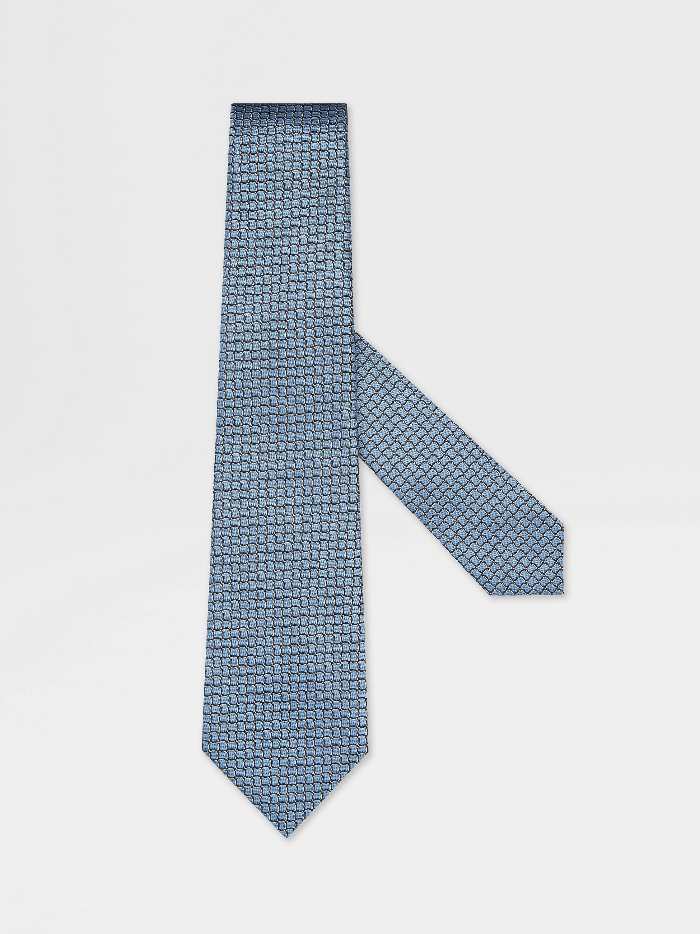 LIGHT BLUE SILK TIE - 1