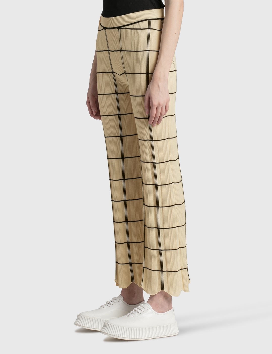 CHECKERED WIDE TROUSERS - 2