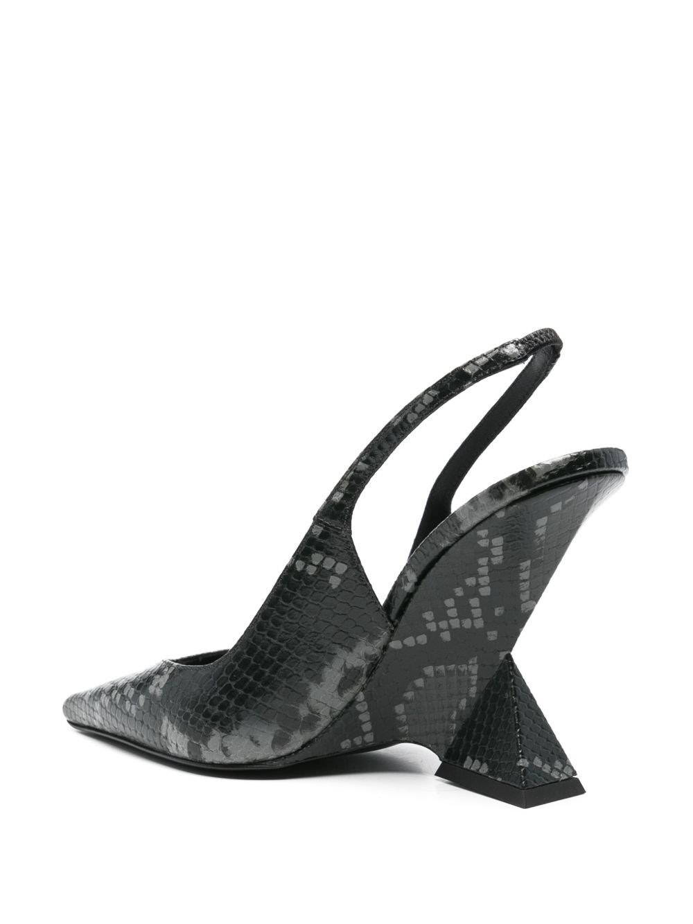 Python print leather slingbacks - 2