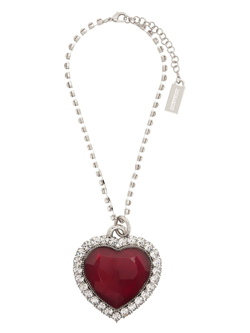 Silver Giant Crystal Heart Necklace 1