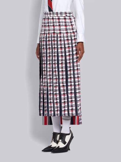 Thom Browne RWB Ribbon Tweed Combo Insert Pleated Skirt outlook