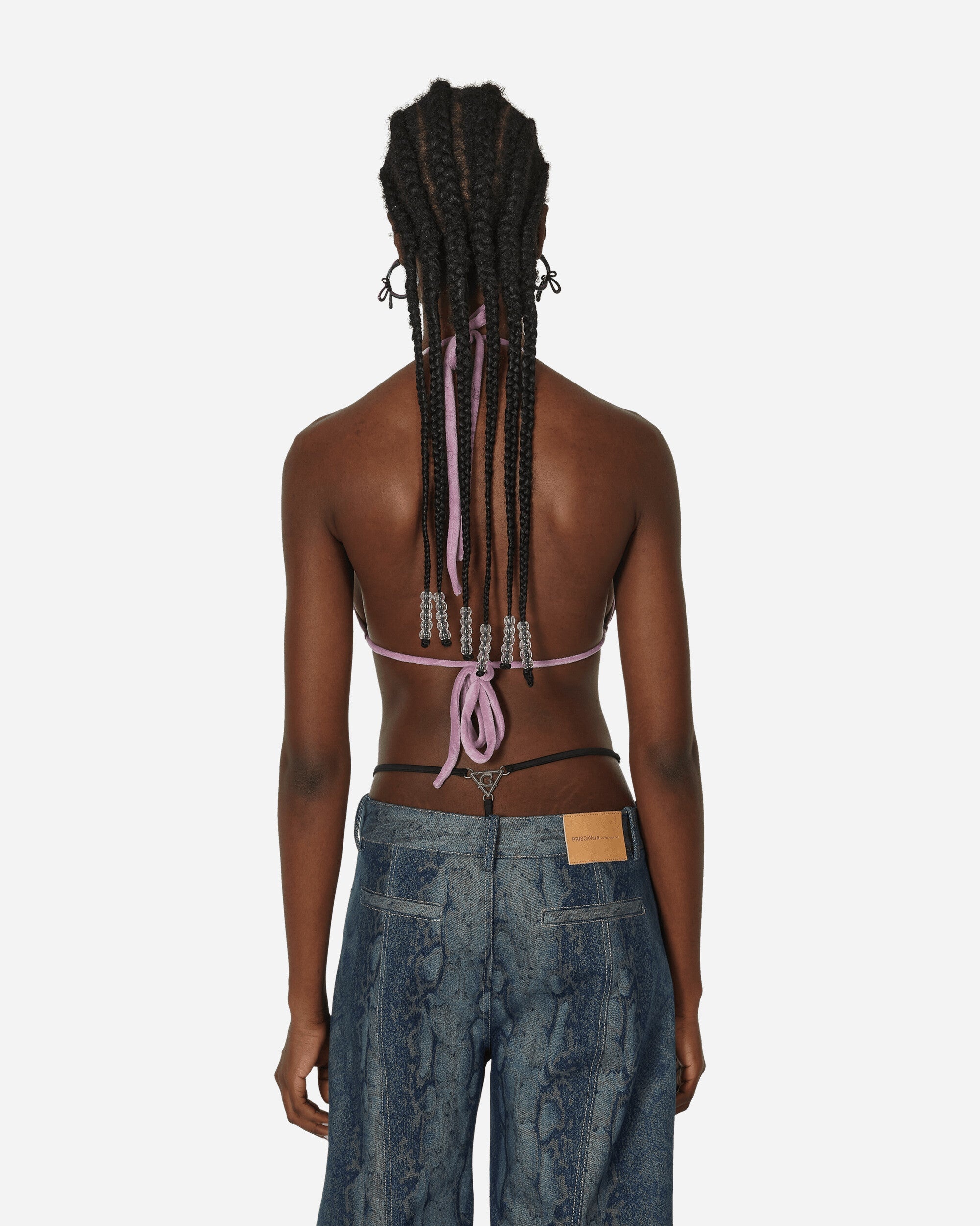 Velour Triangle Bikini Top Lavender - 3