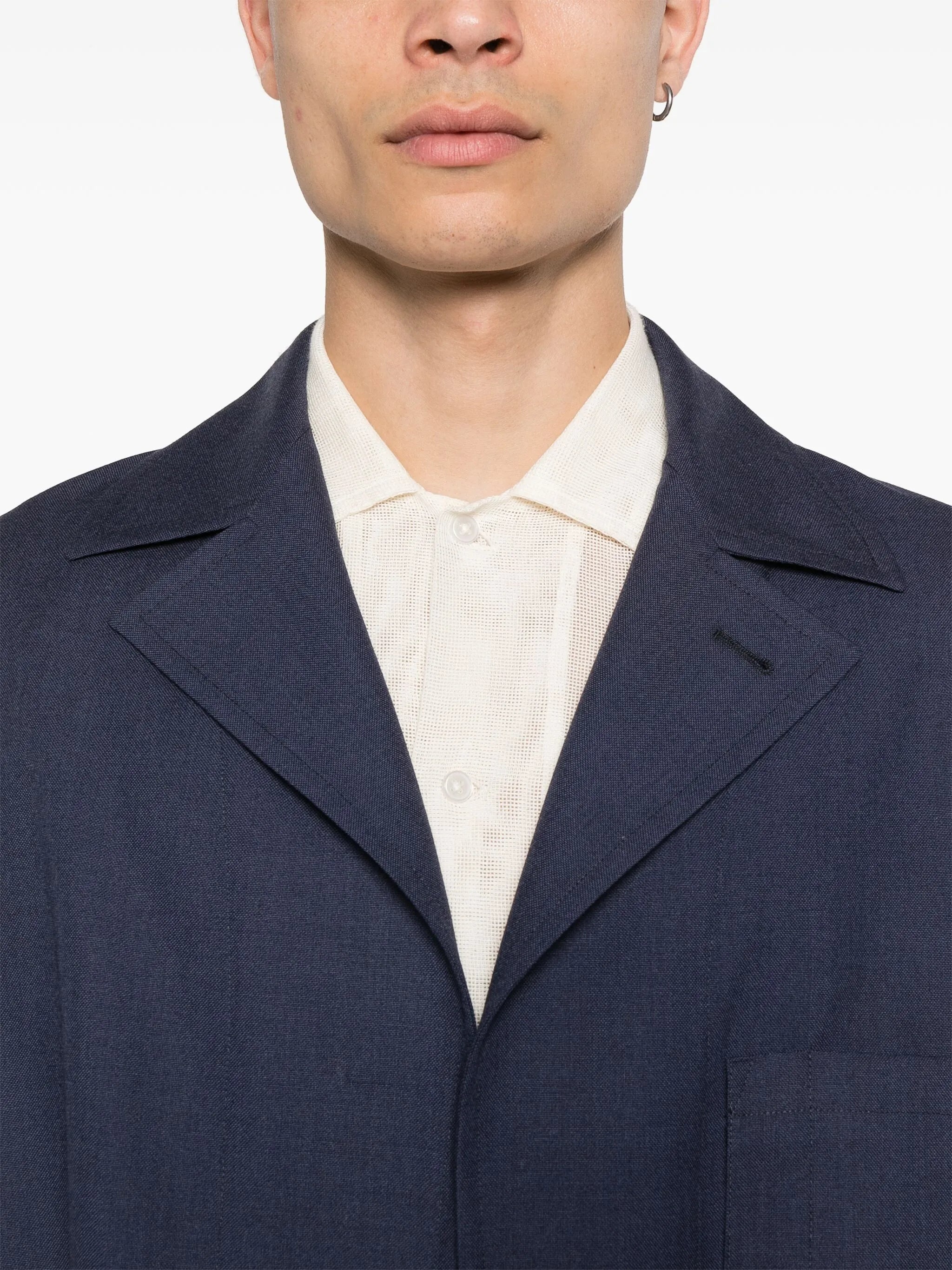 Single-breasted Wool Blazer - 5