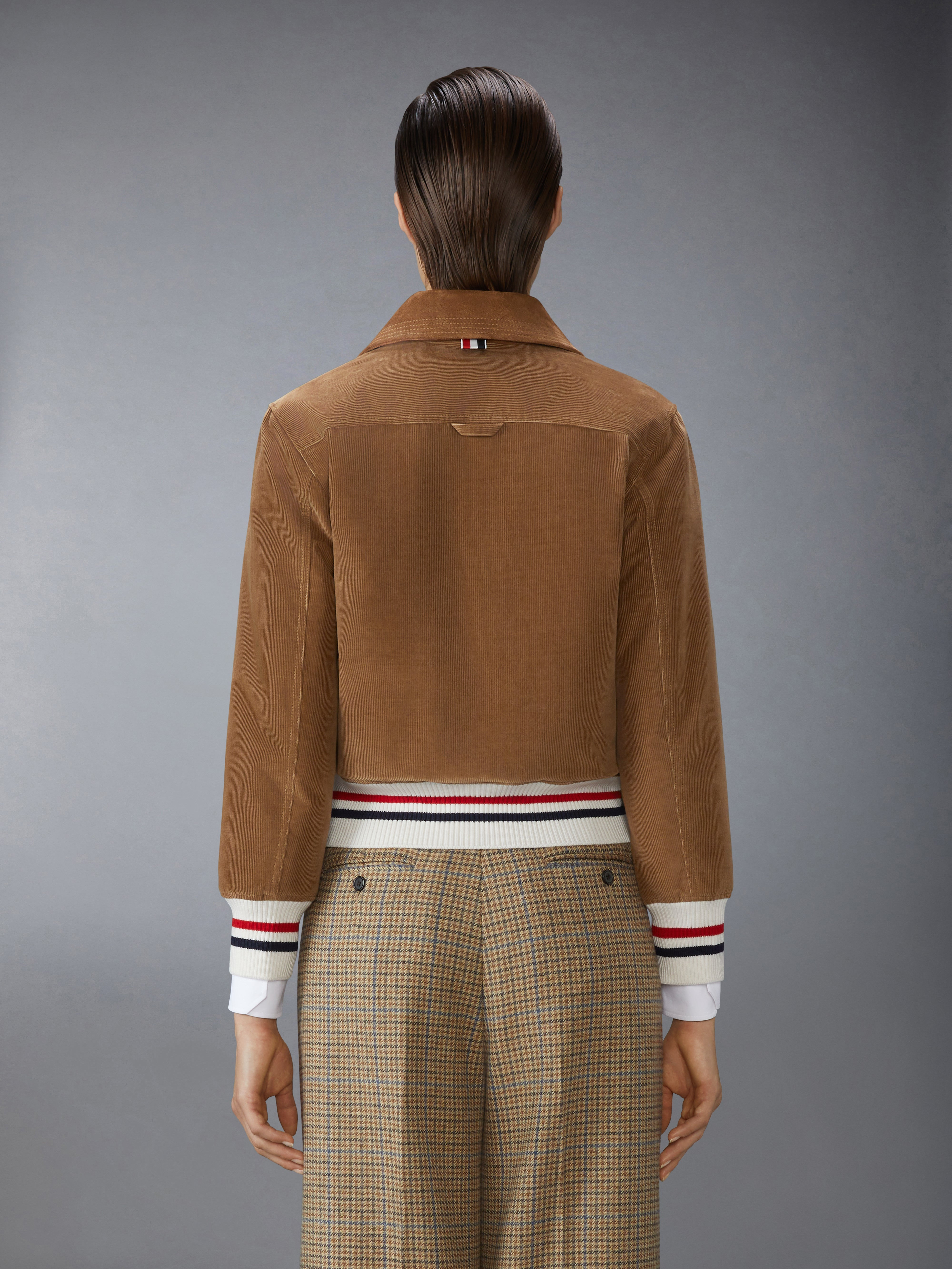 WALE CORDUROY DOWN FILLED CROPPED FLIGHT JACKET - 3