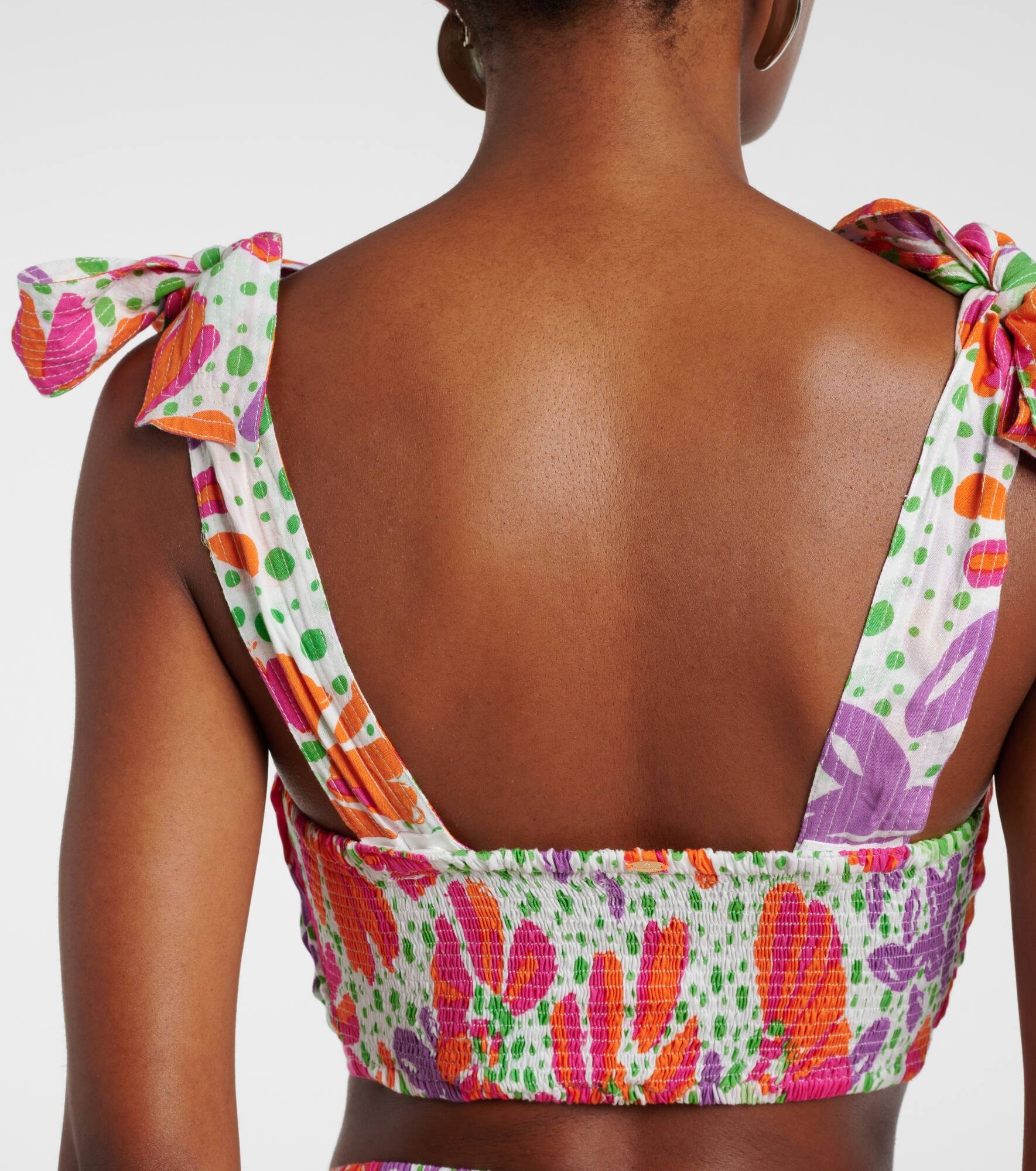 Carla printed halterneck crop top - 5