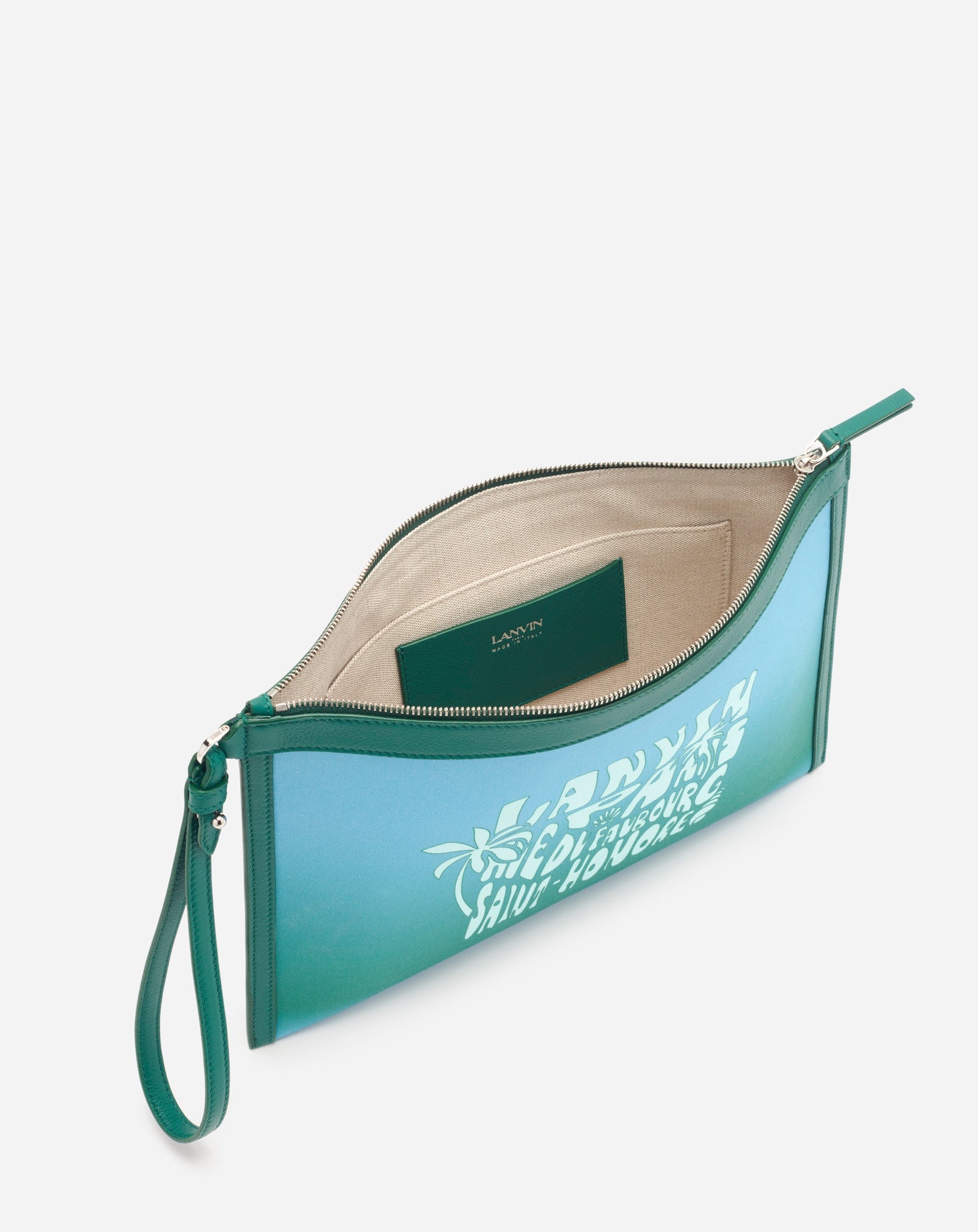 LANVIN SUMMER WAVE CANVAS ZIPPERED CLUTCH - 4