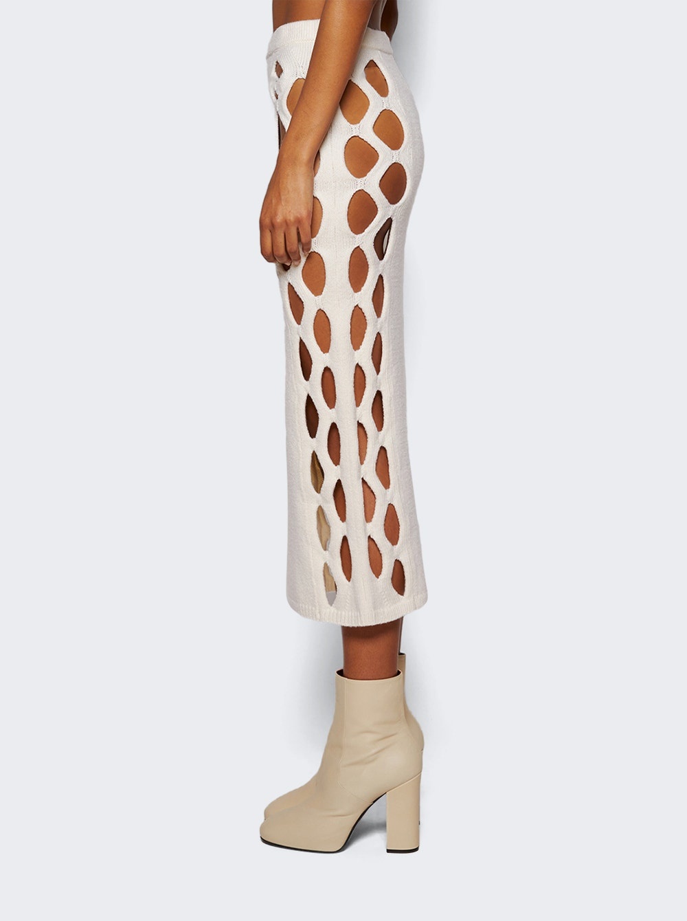 Steer Cut-out Skirt Ivory - 4