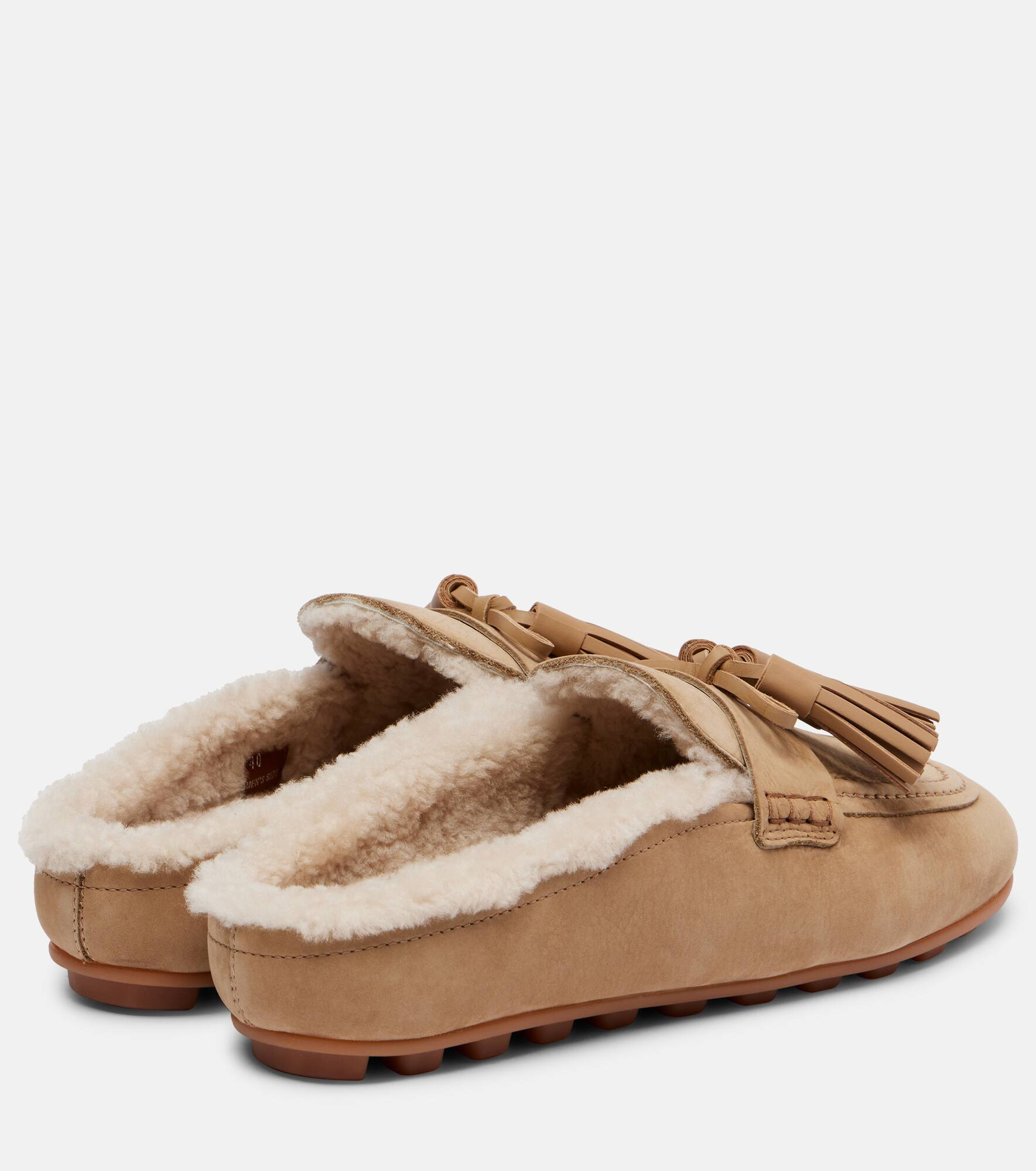 Hogan H693 shearling-lined leather mules - 2