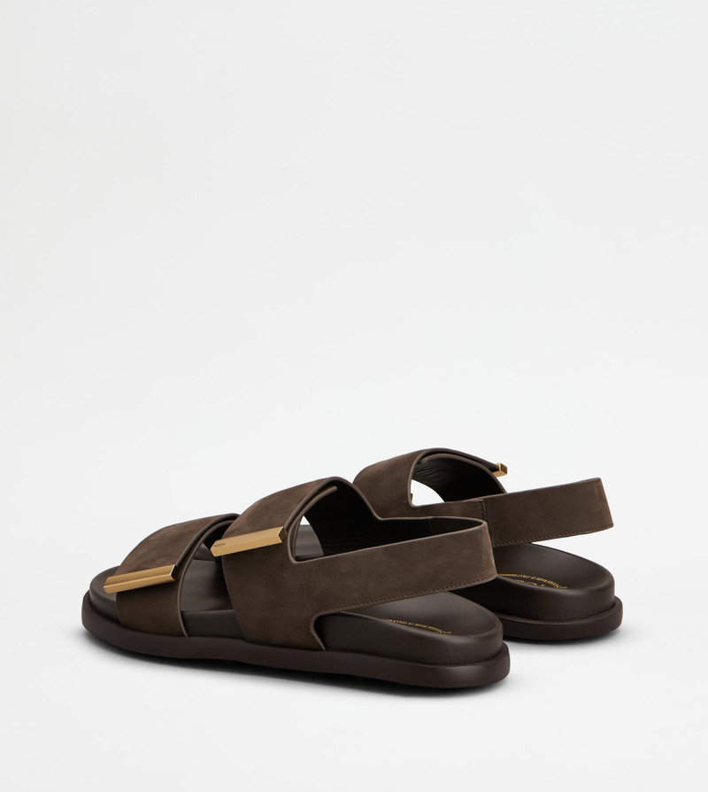 Tod's SANDALS IN NUBUCK - BROWN outlook