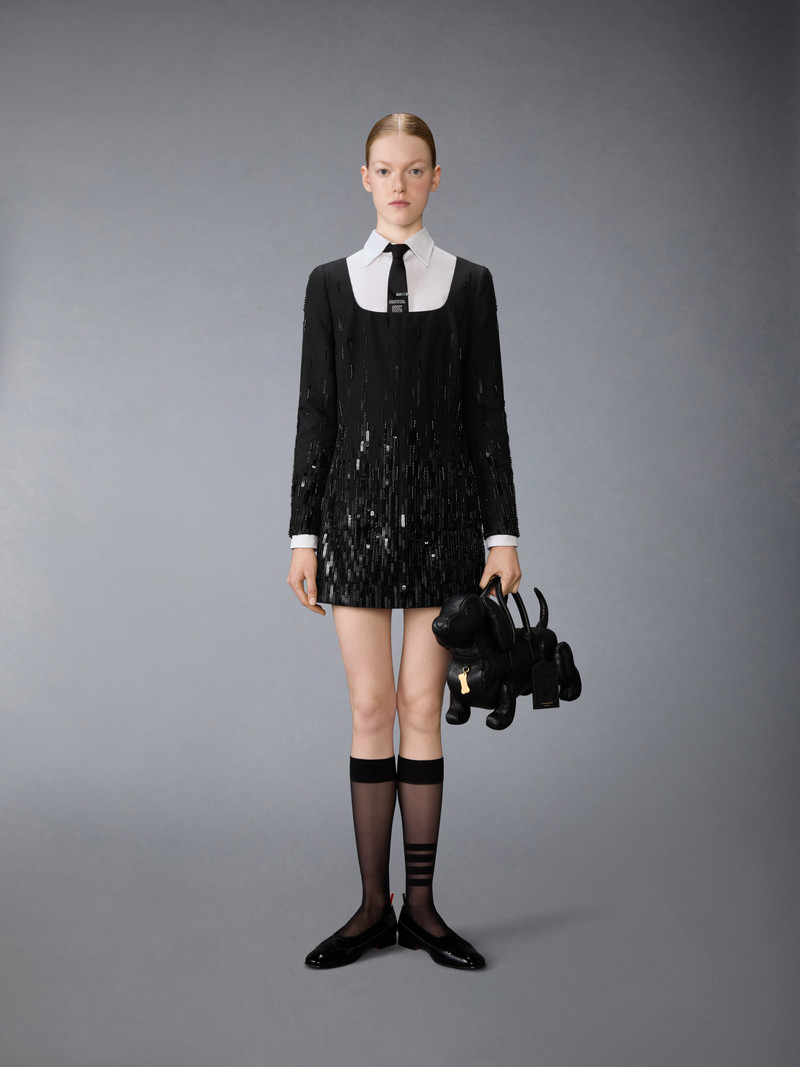 DEGRADE EMBROIDERED MINI SACK DRESS 7