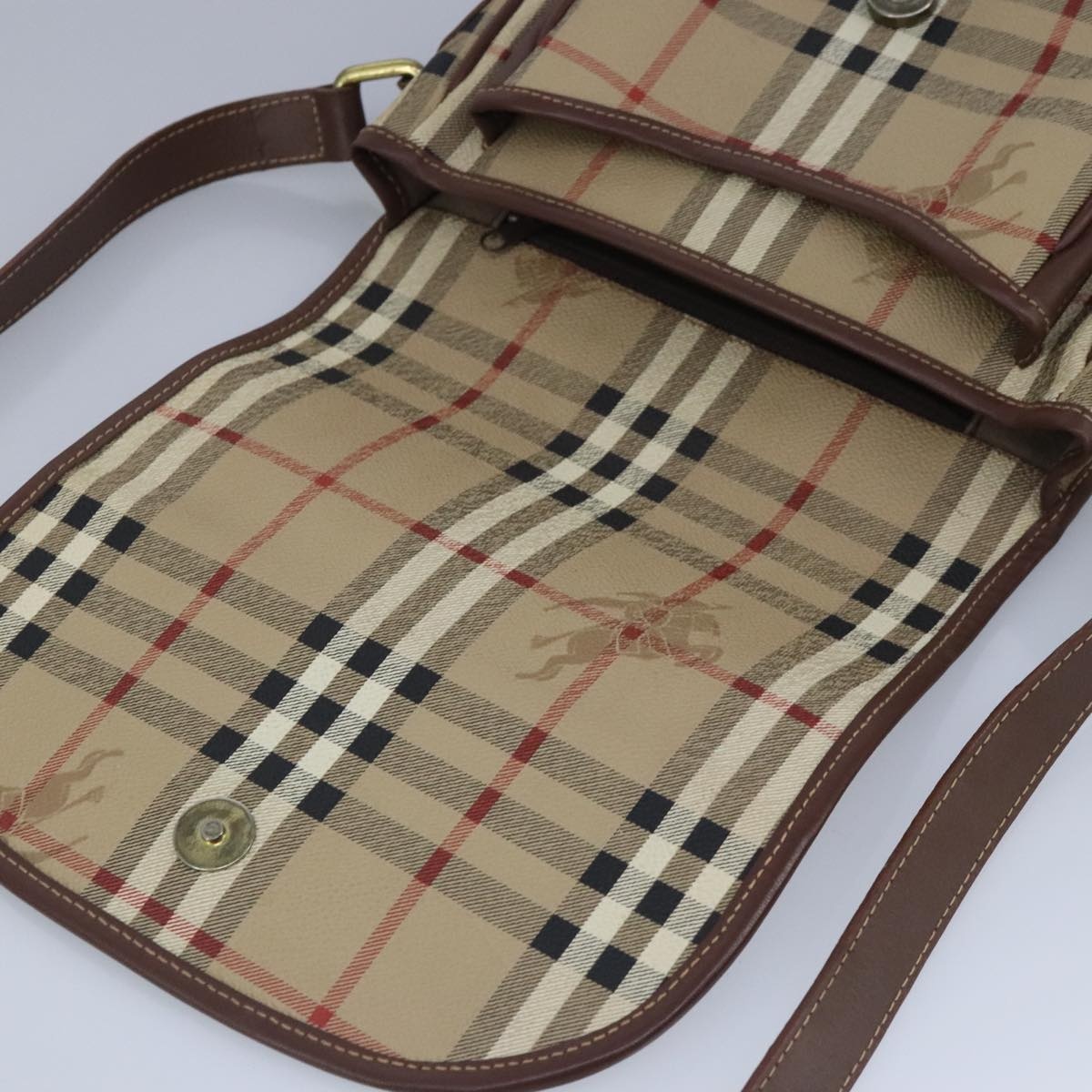 Burberry Nova Check Shoulder Bag Leather Beige - 10