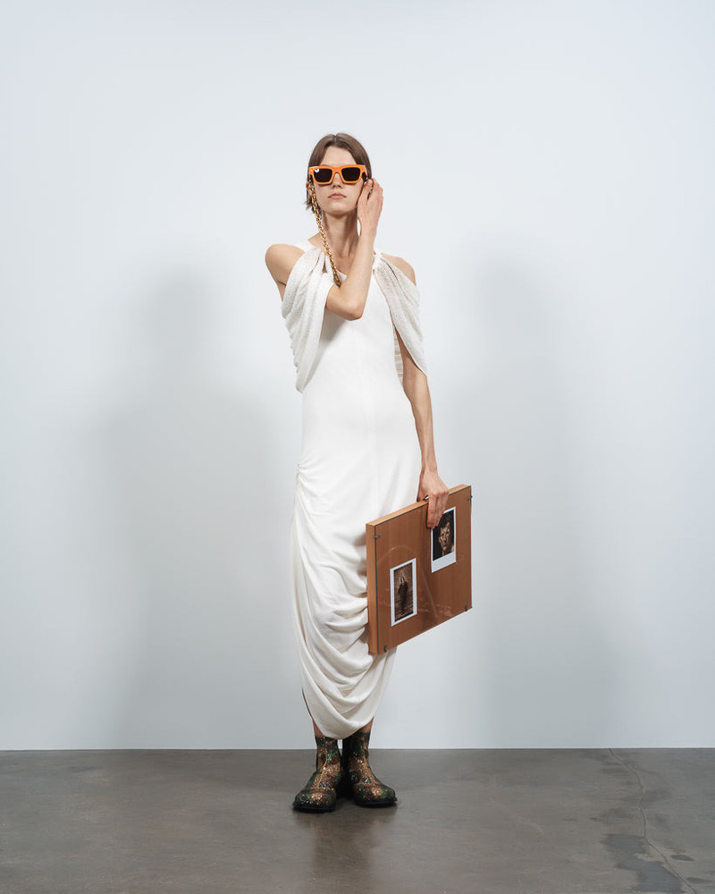 WOMENS BEADED SLEEVE MIDI DRESS IN IVORY 5