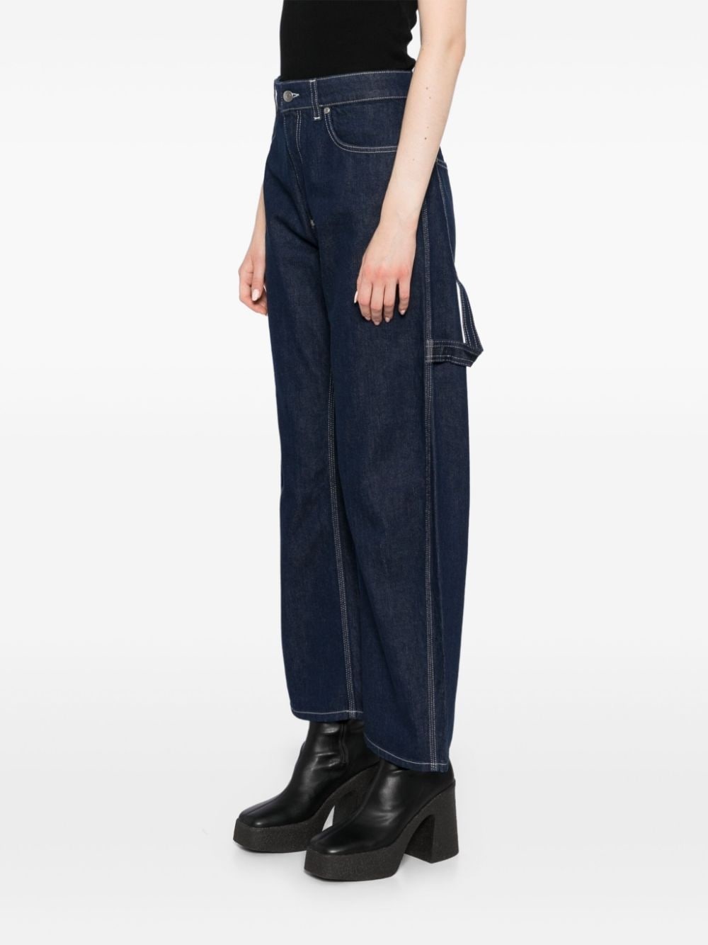 logo-patch straight-leg jeans - 3
