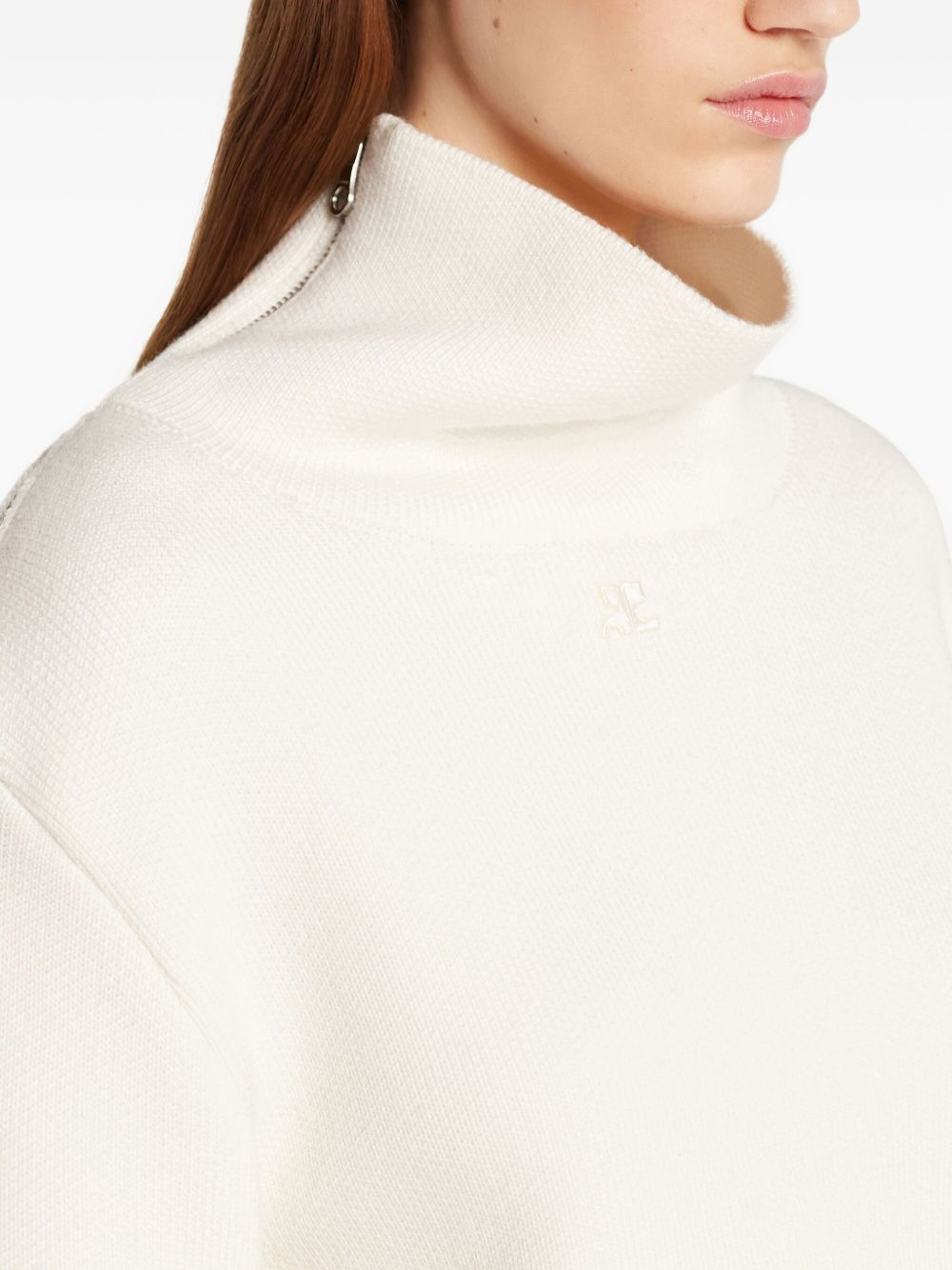 high-neck zip-detail sweater - 5