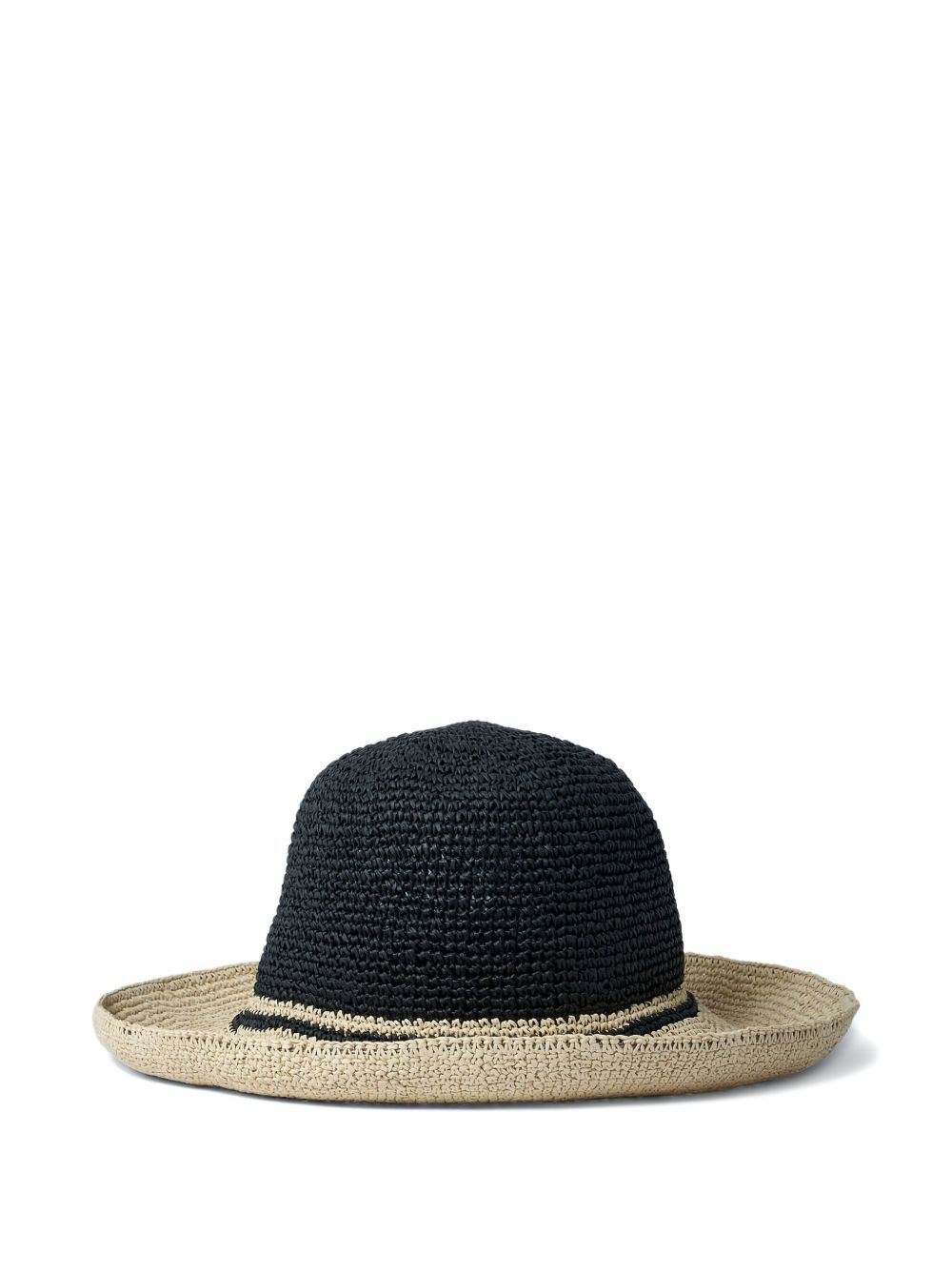 Bucket hat in straw weave.Flat crownDropped brim - 4
