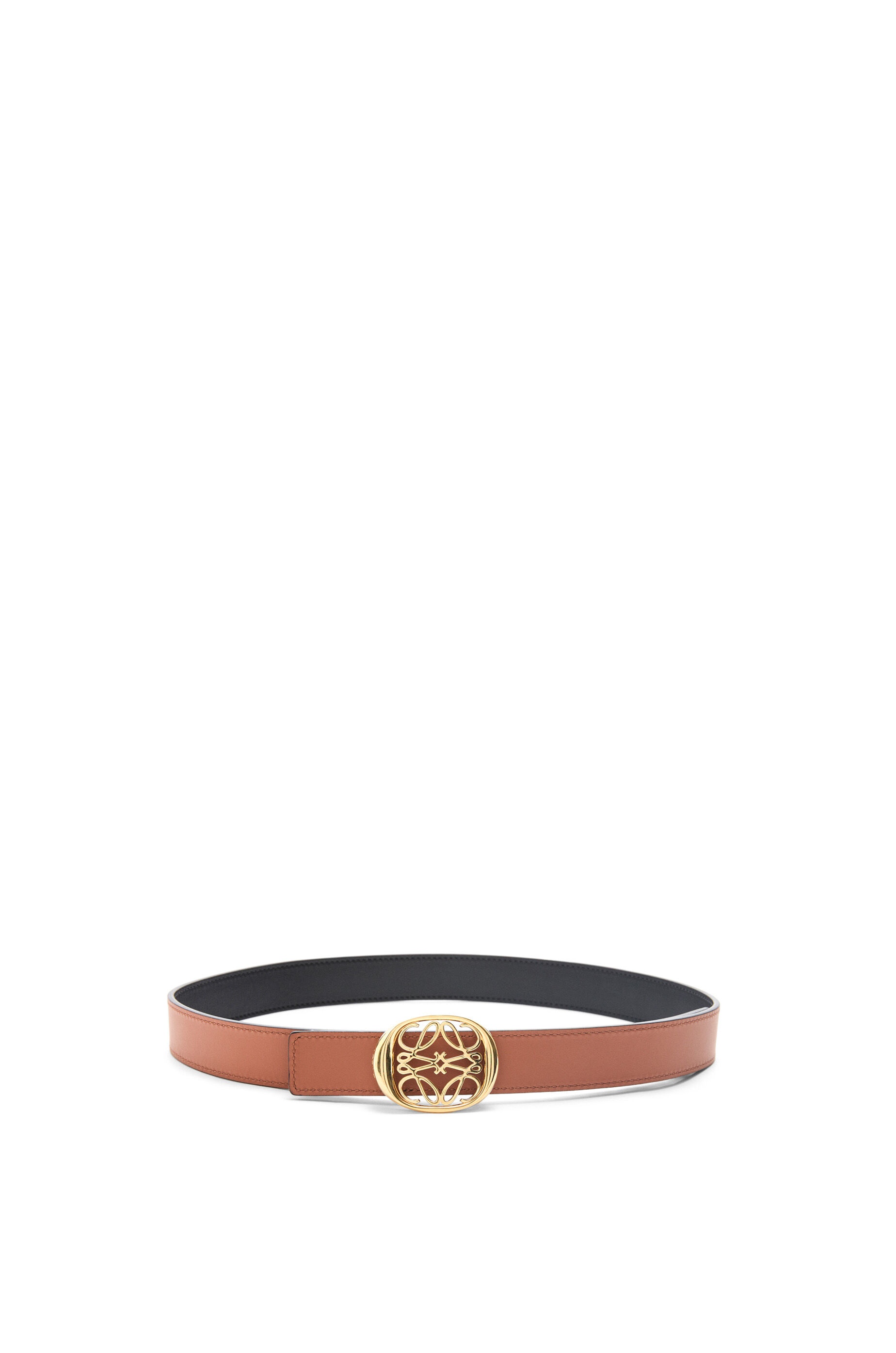 Reversible Anagram Ellipse belt in smooth calfskin - 1